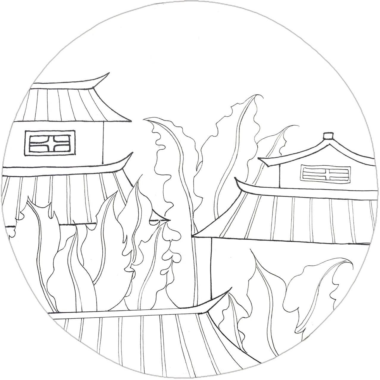 1,欣赏徽派建筑图片,感受徽派建筑的魅力,观察建筑的同时掌握绘画构图