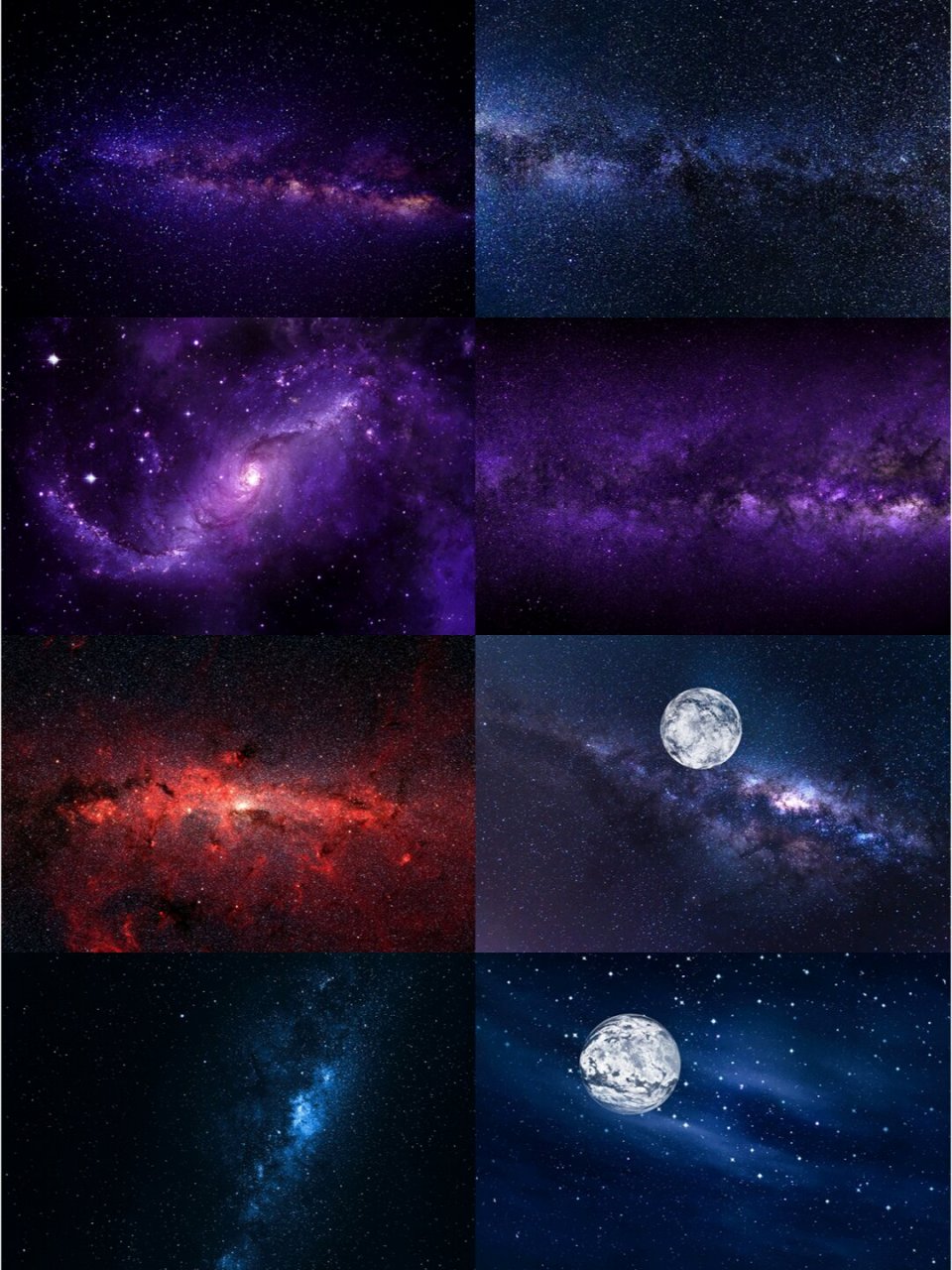 夜晚星空宇宙极光星系高清背景jpg图片影楼后期照片合成ps素材 素材