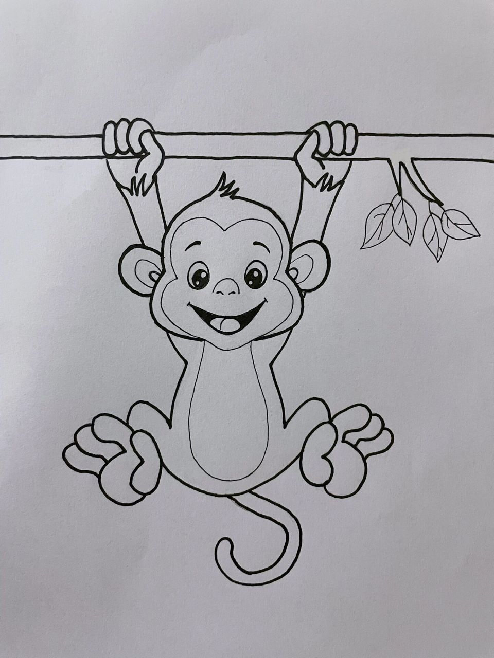 正在爬树的猴子简笔画图片