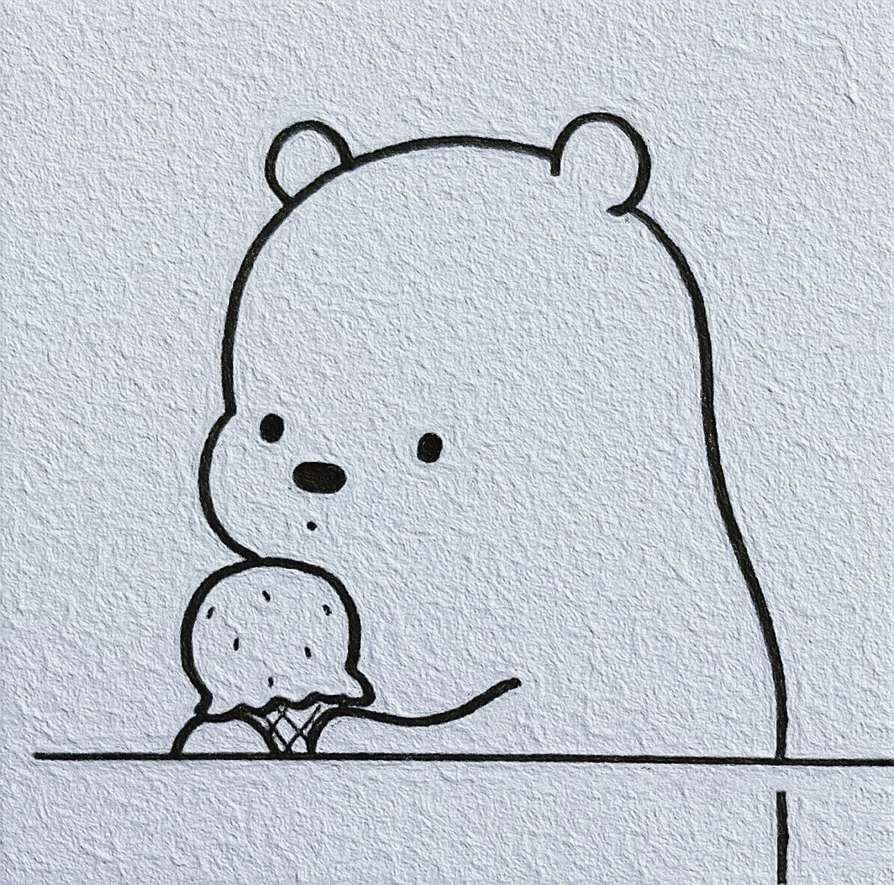 绘画日常之白熊简笔画 夏天就要吃雪糕嘛