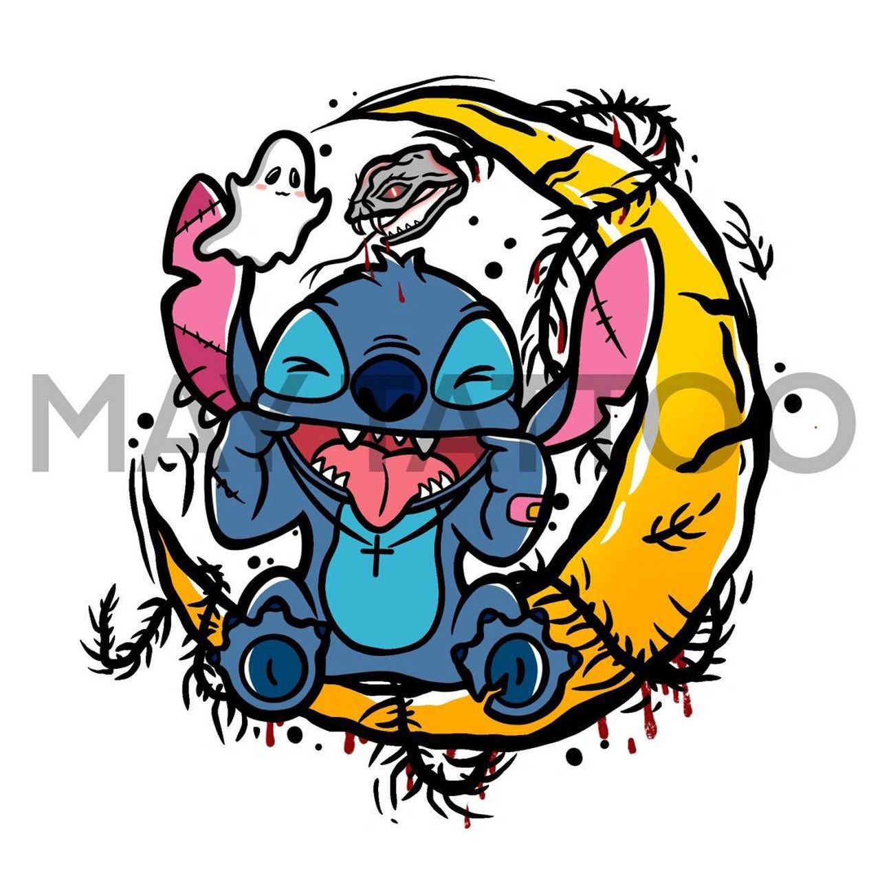 暗黑甜酷纹身手稿 史迪仔大合集newschool 史迪仔大合集来啦 蓝怪物是