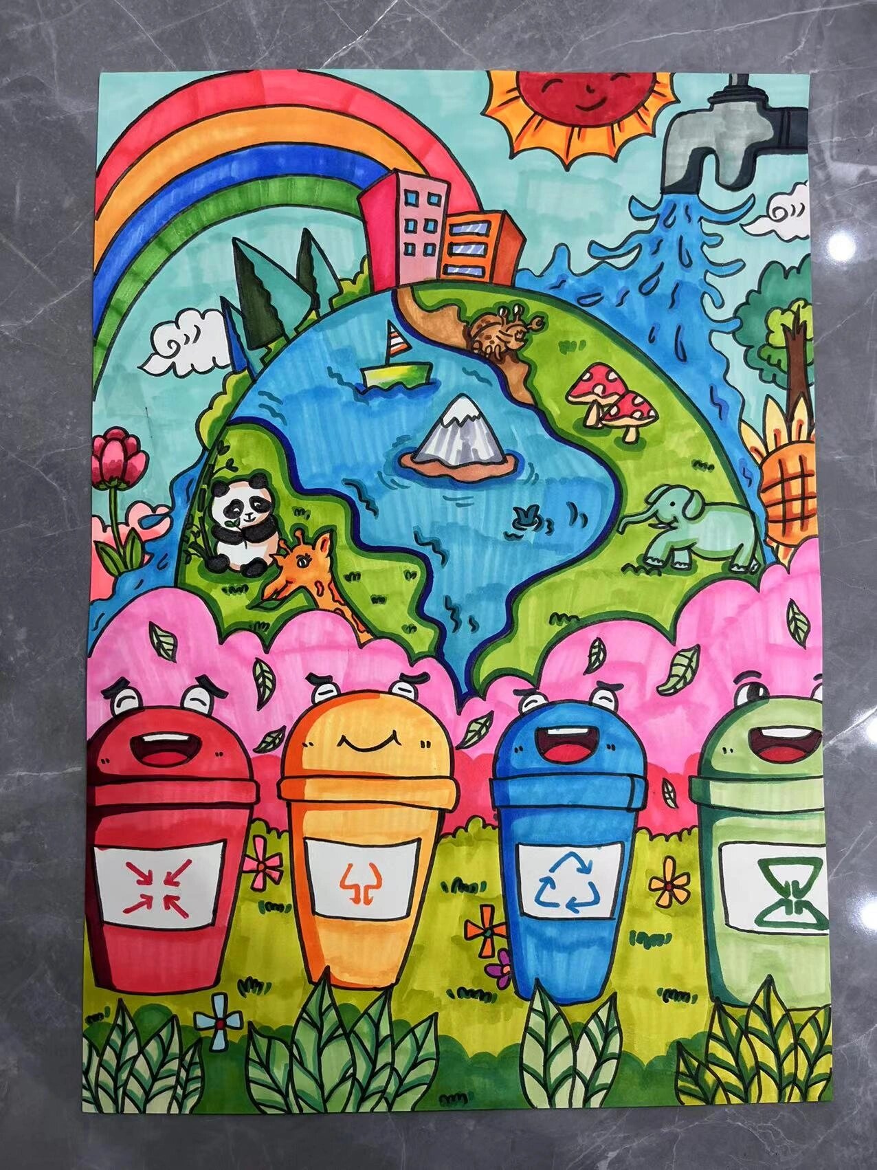 原创绿色环保主题画