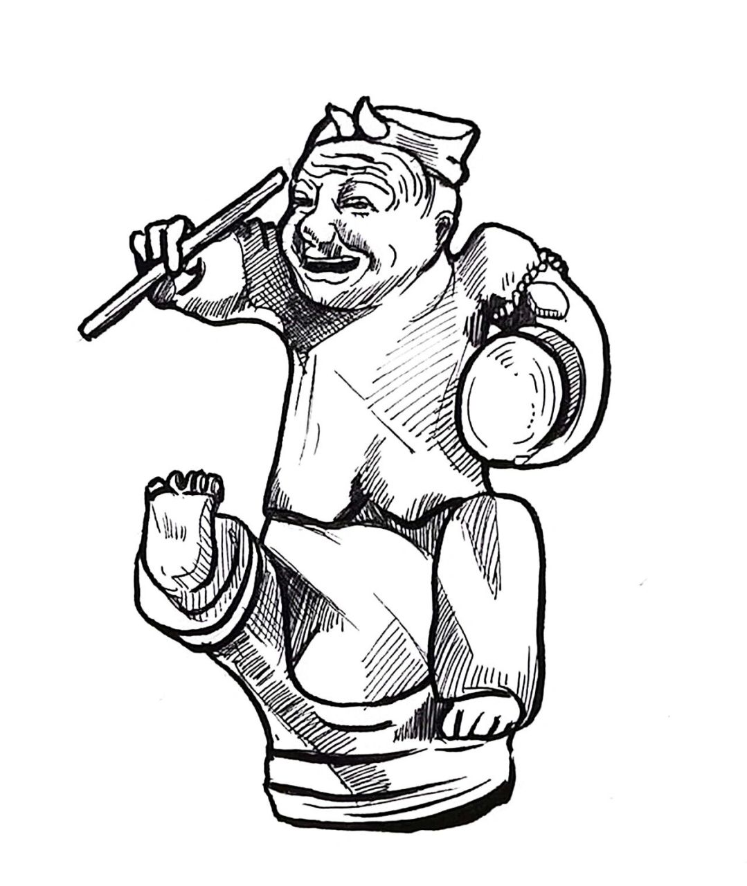 美术教招技能题 击鼓说唱俑/长信宫灯 考试偶尔会给图片转为素描或者