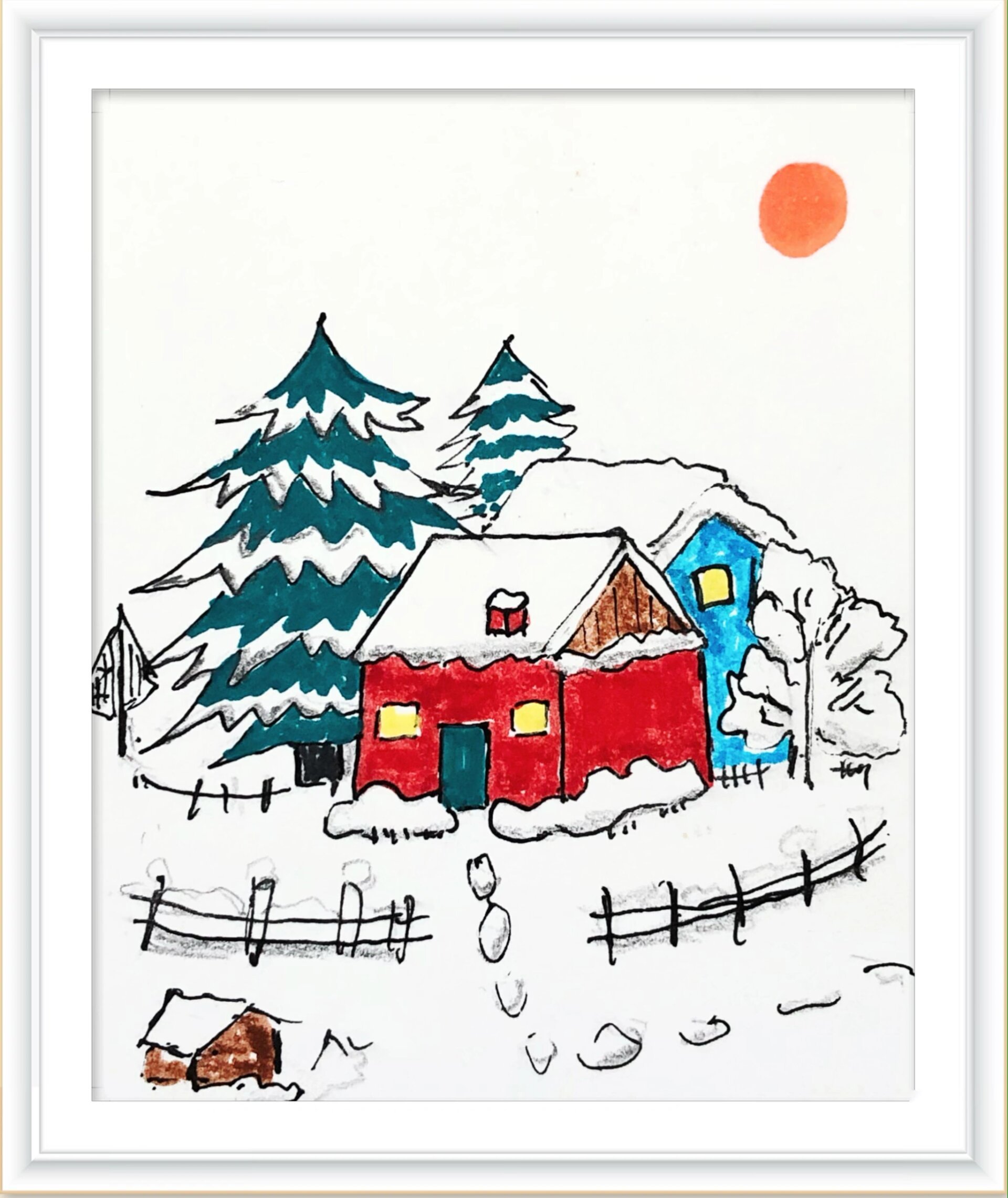 绘画 |【雪景】简笔画第四期-岁末童话
