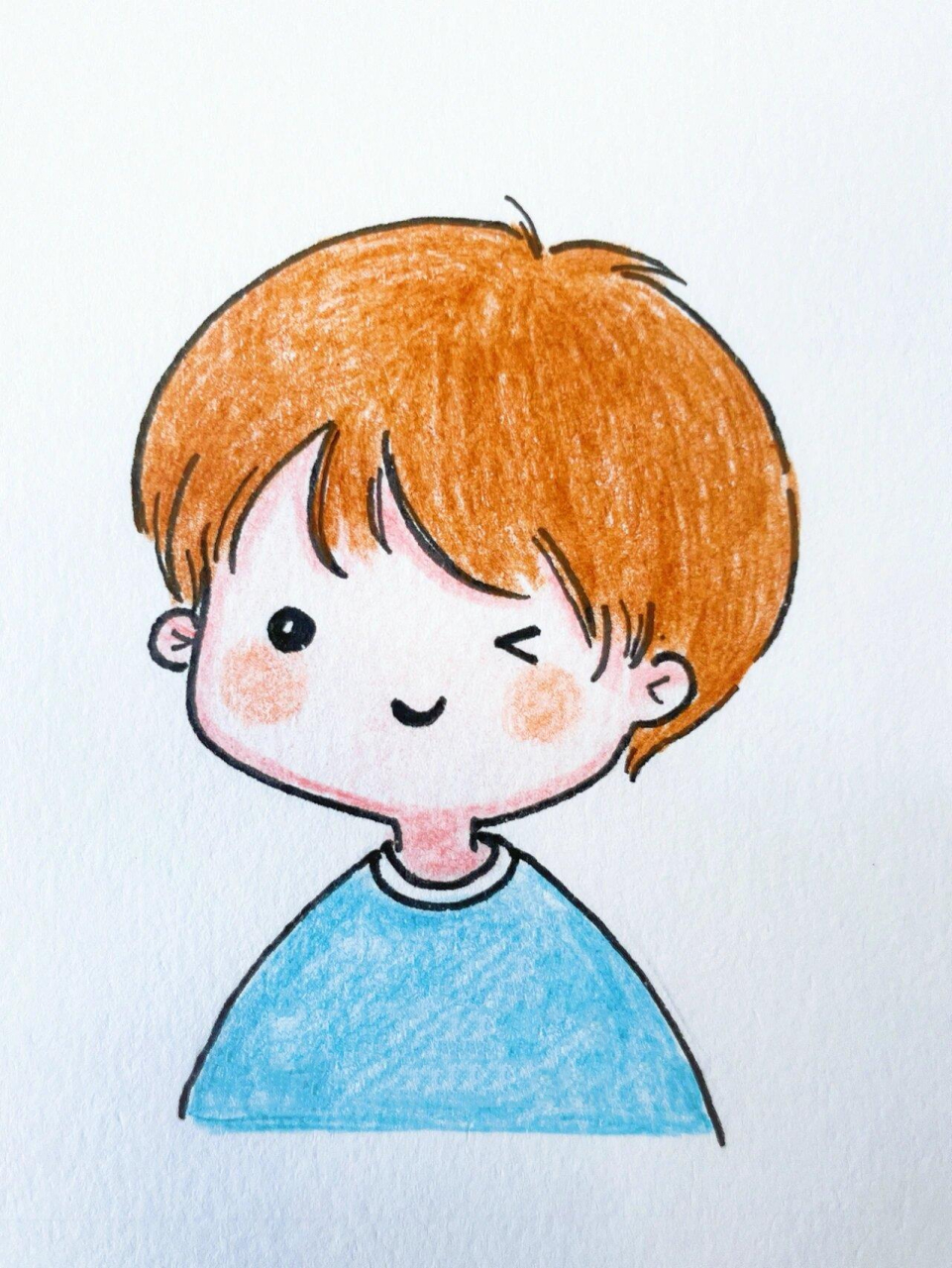 原创q版彩铅手绘简笔画男生头像 原创q版彩铅手绘简笔画男生头像 话说