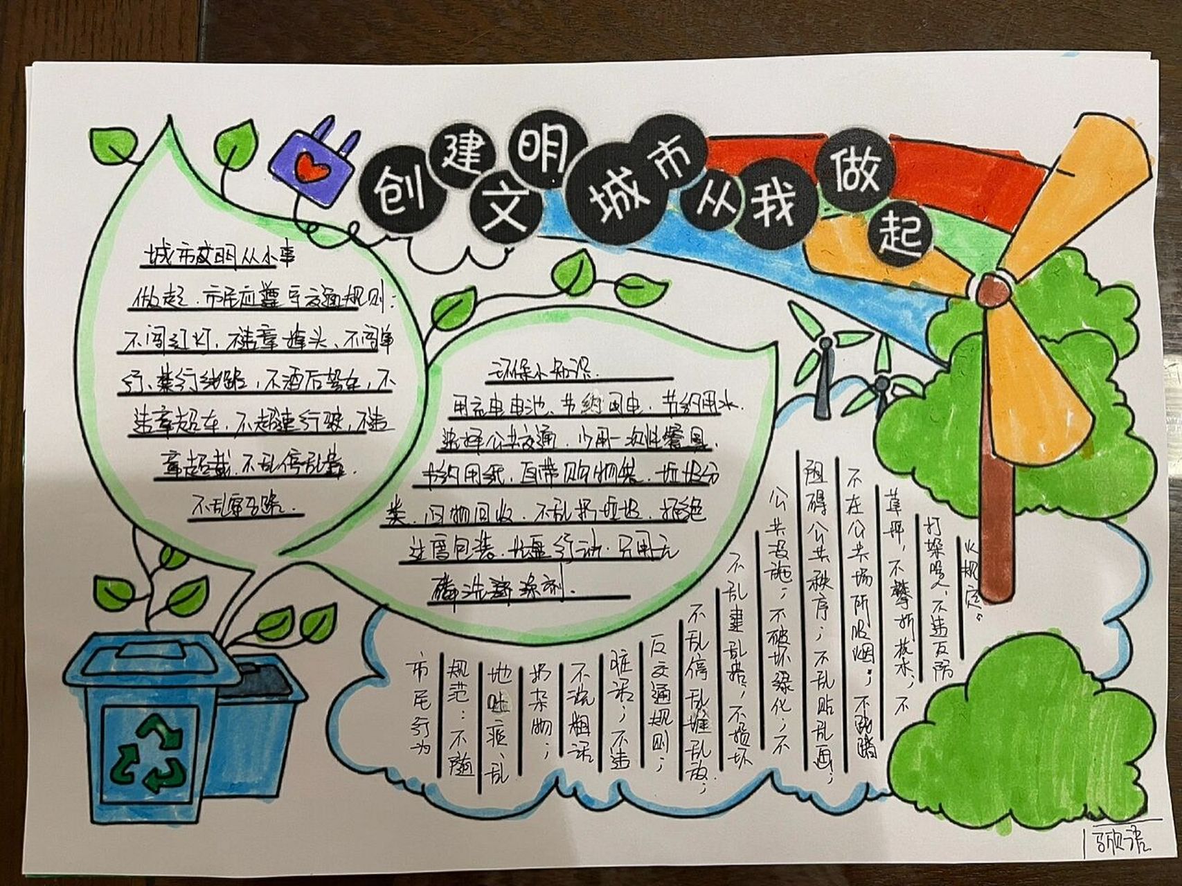 小学生 手抄报 创建文明城市     环保小知识: 使用充电电池,节约用电