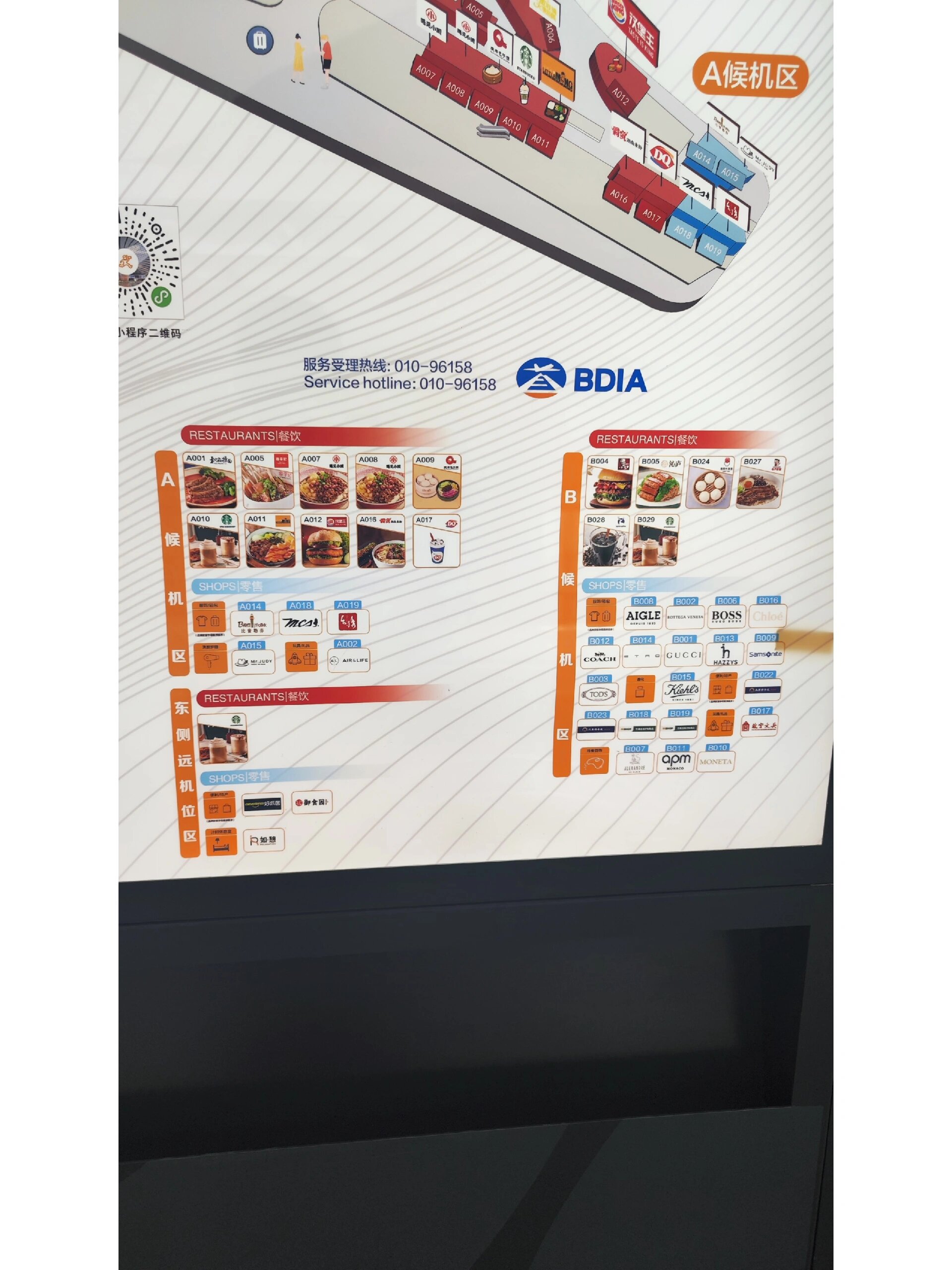 北京大兴机场安检后餐饮分布