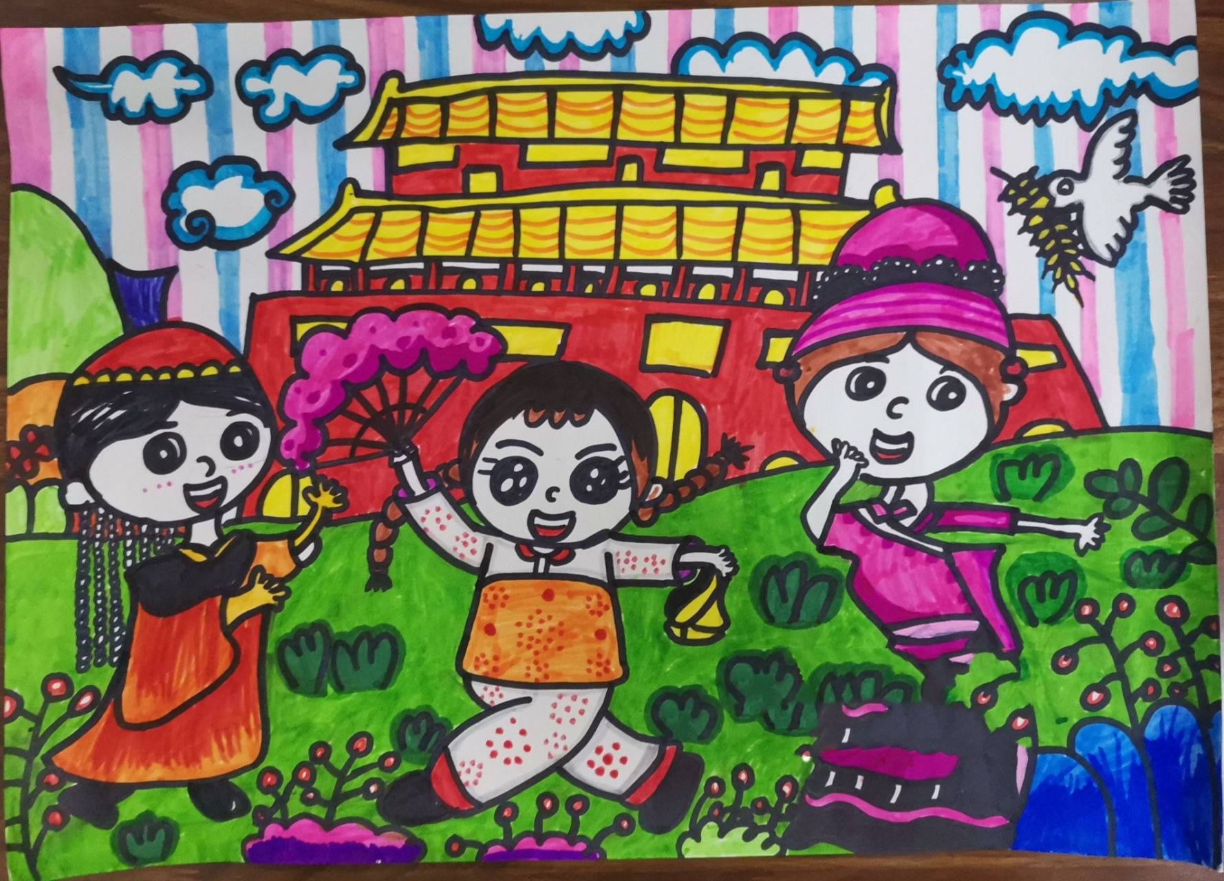 阳光下成长  小学生绘画作品 小学生绘画作品阳光下成长