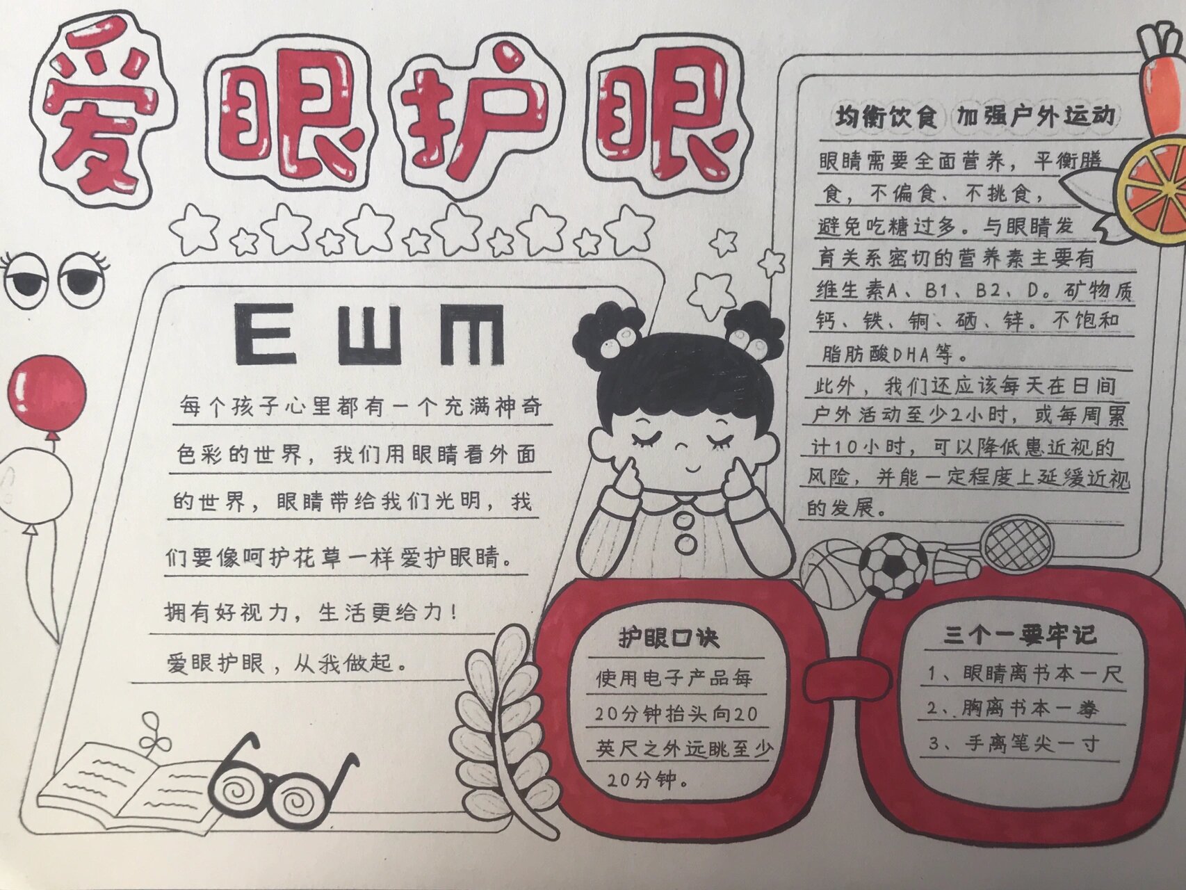 手抄报 护眼爱眼