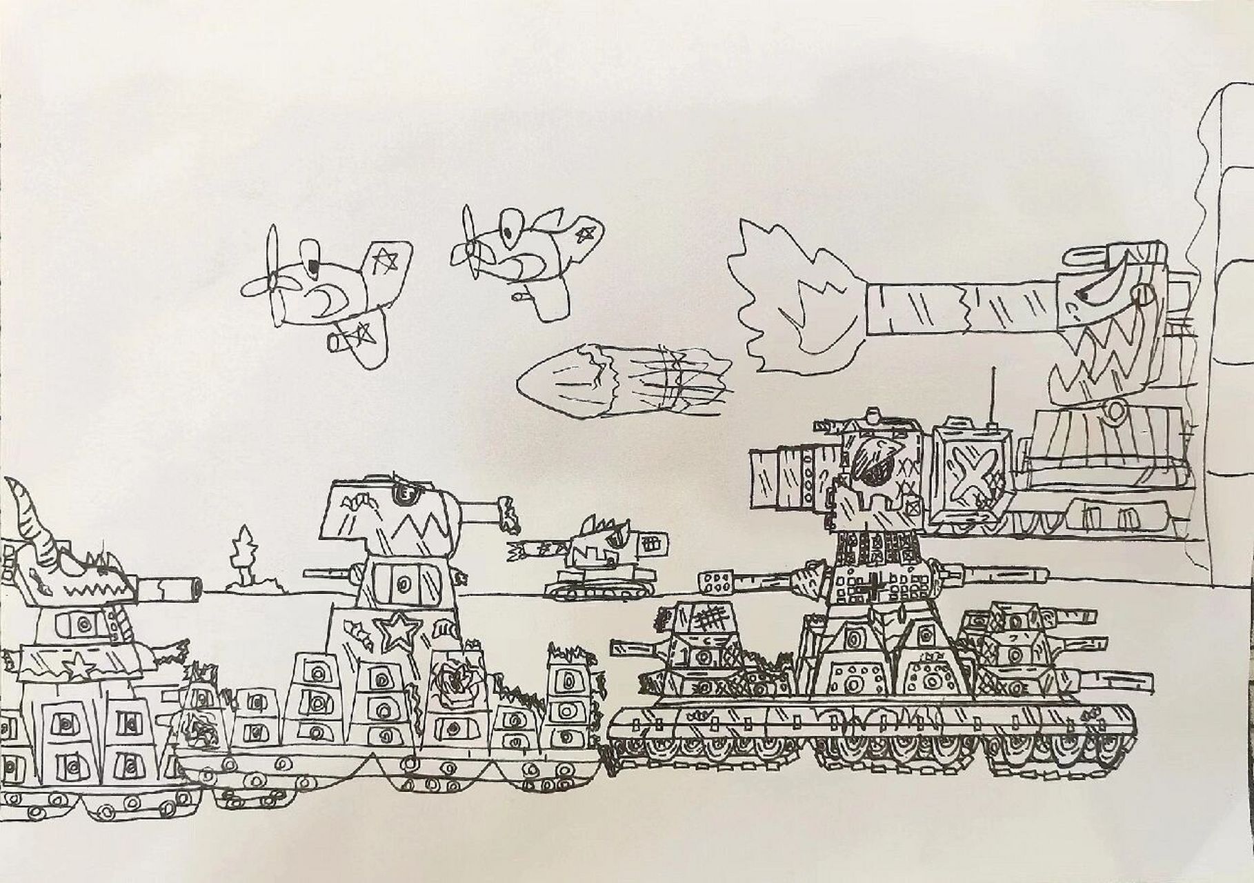多拉巨炮怎么画 大战图片
