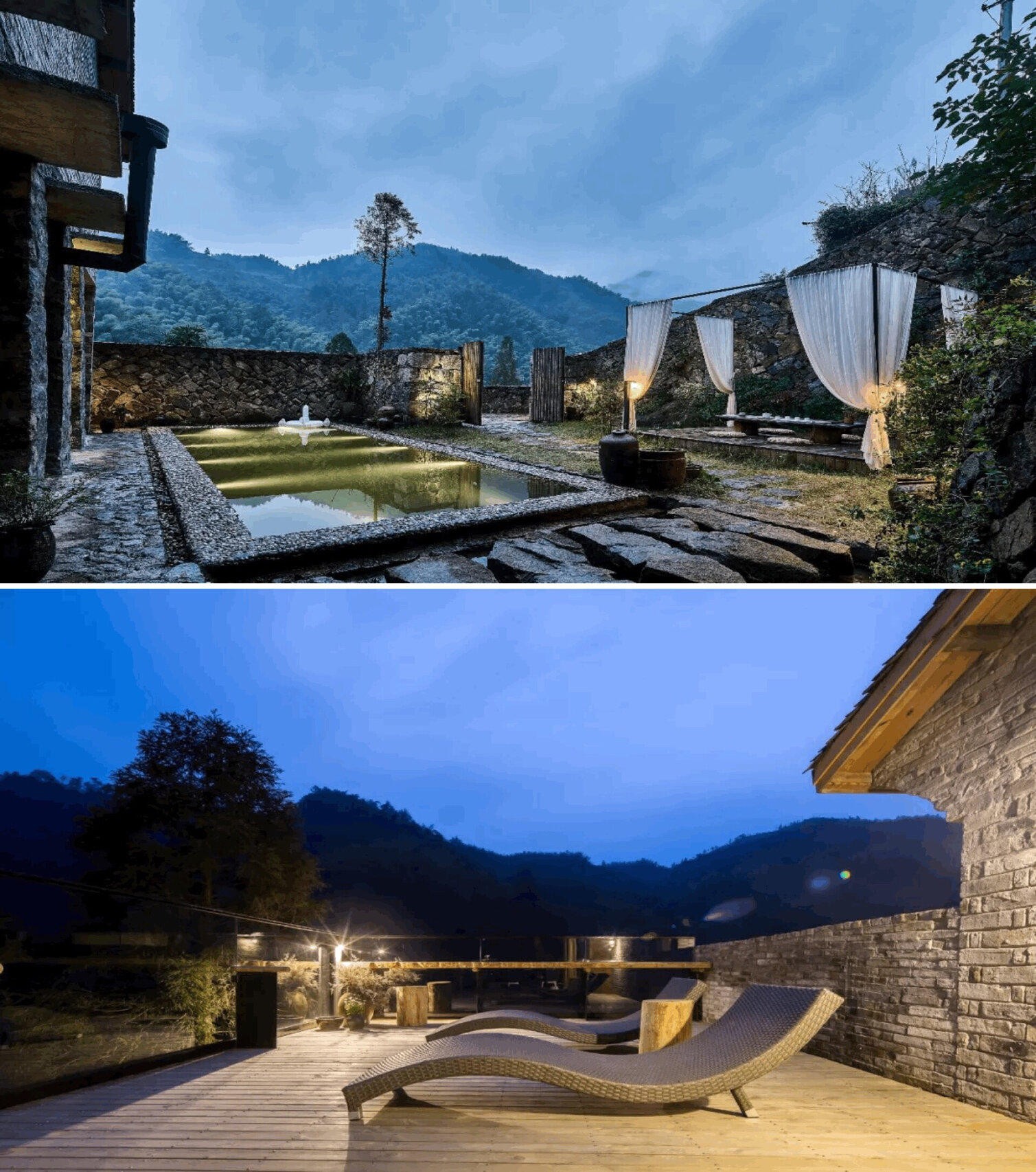 隐秘古村里的石头房,一房难求绝美民宿设计 ✨这个从外边山路上看