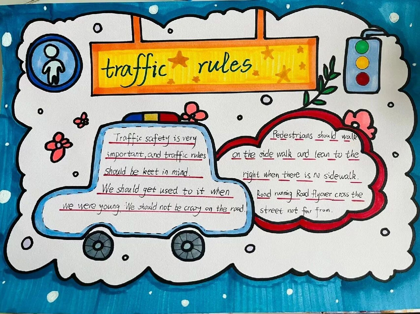 英语交通标识手抄报