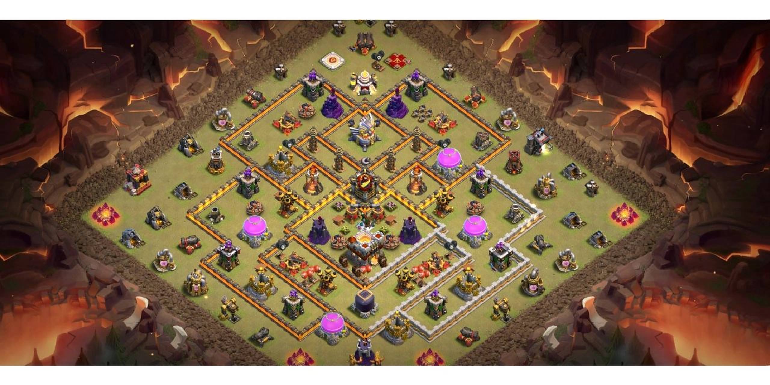 11本最强防雷龙阵十一本城堡中置 部落冲突阵型11本防雷龙阵,每个建筑