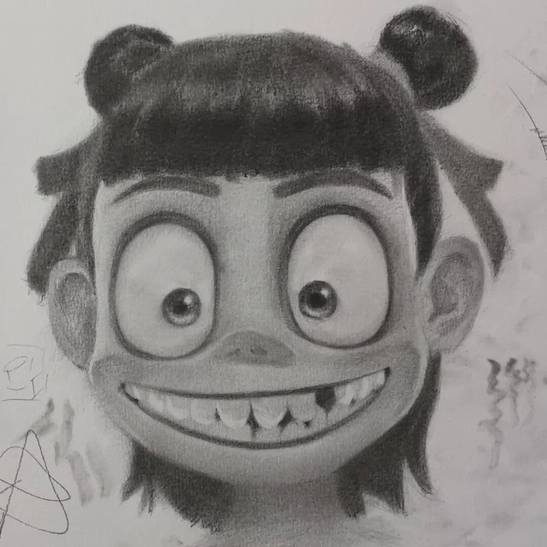 素描人物班中的哪吒步骤图