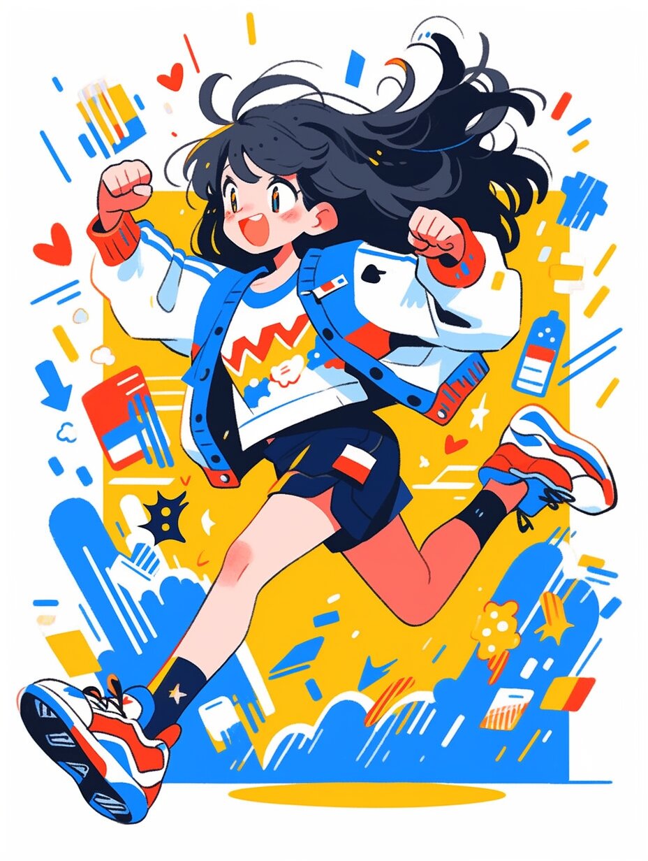 【插画】尽全力冲刺,不负热爱,校运会走起