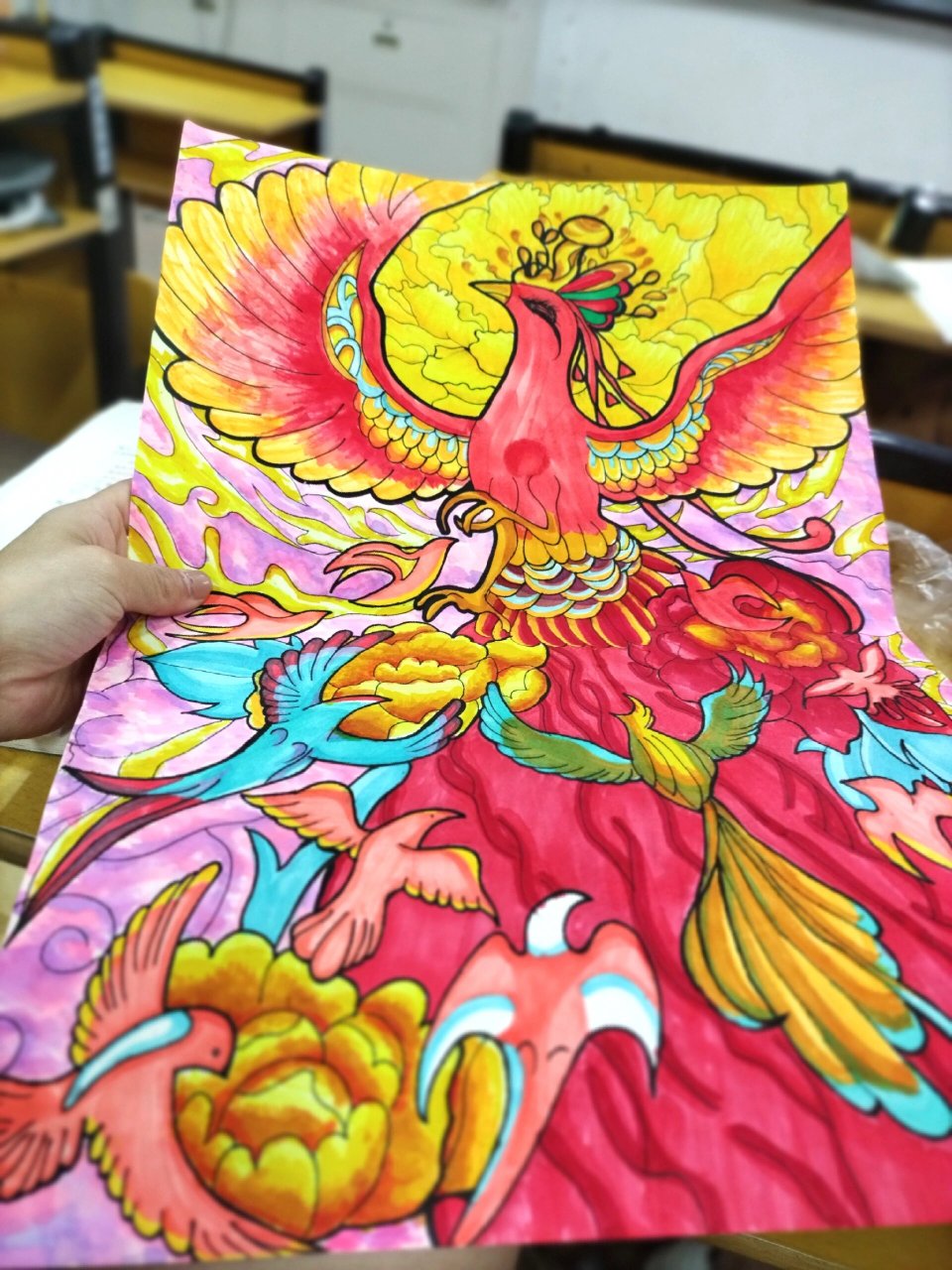 百鸟朝凤/龙凤传统儿童画简笔画教程学前