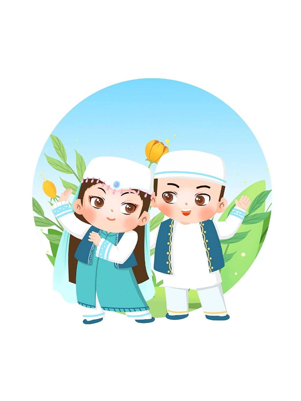 简笔画‖五十六民族传统服饰人物手绘① 969996999799