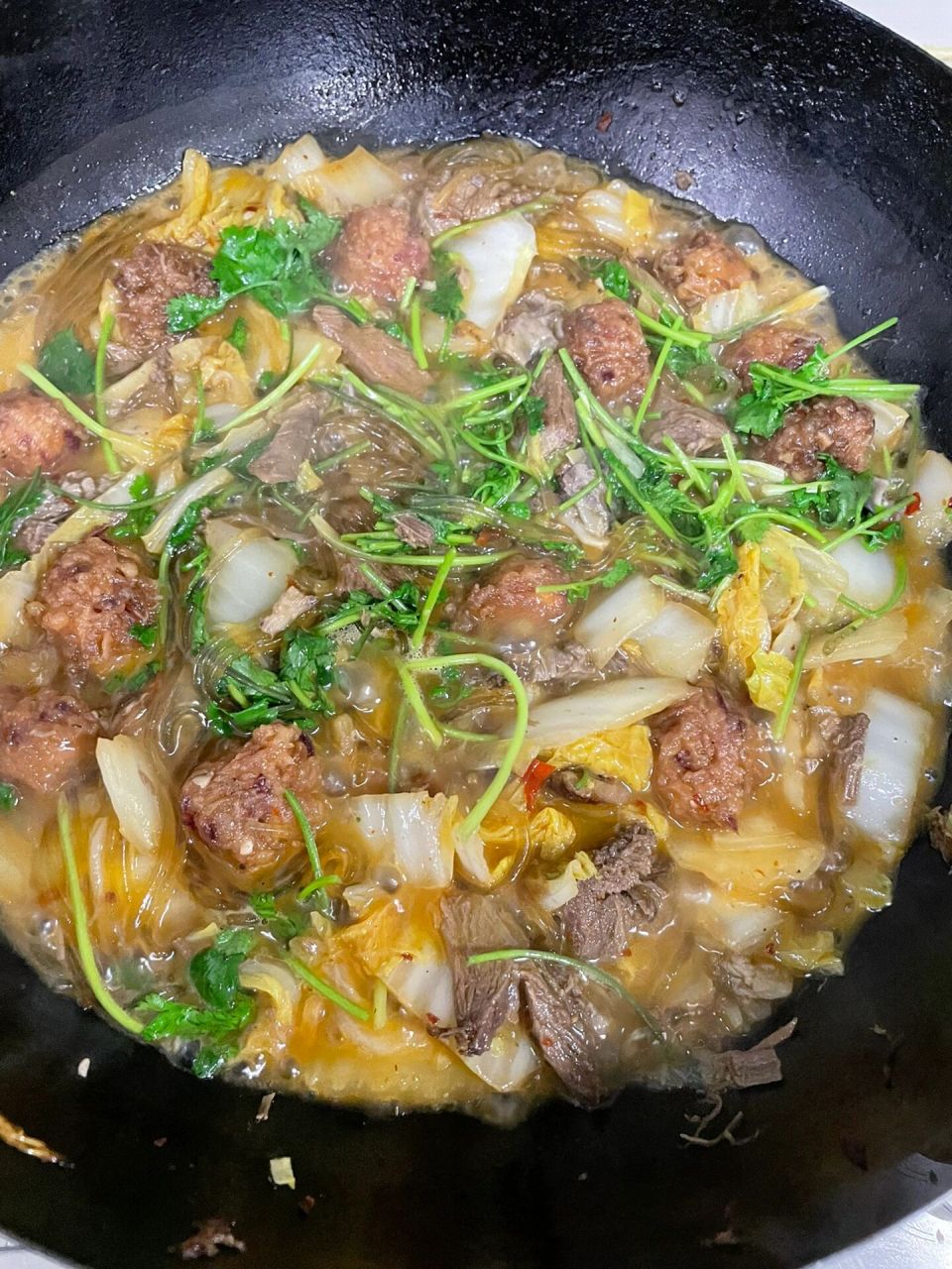 96家常菜|羊肉白菜炖粉丝,太好吃啦 今日份菜单 92羊肉白菜炖粉丝