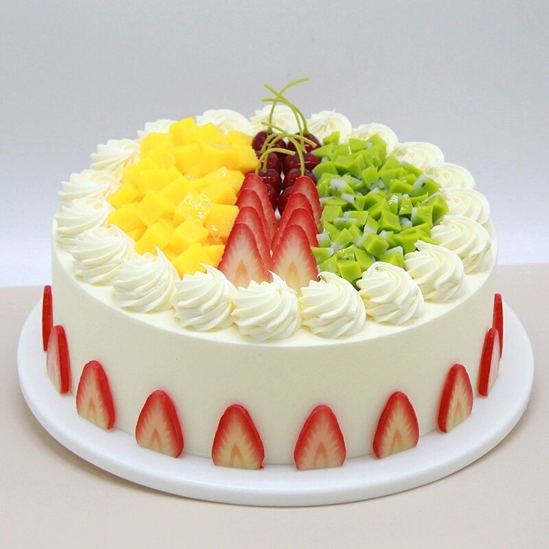 蛋糕图片|简约大气款水果鲜奶蛋糕