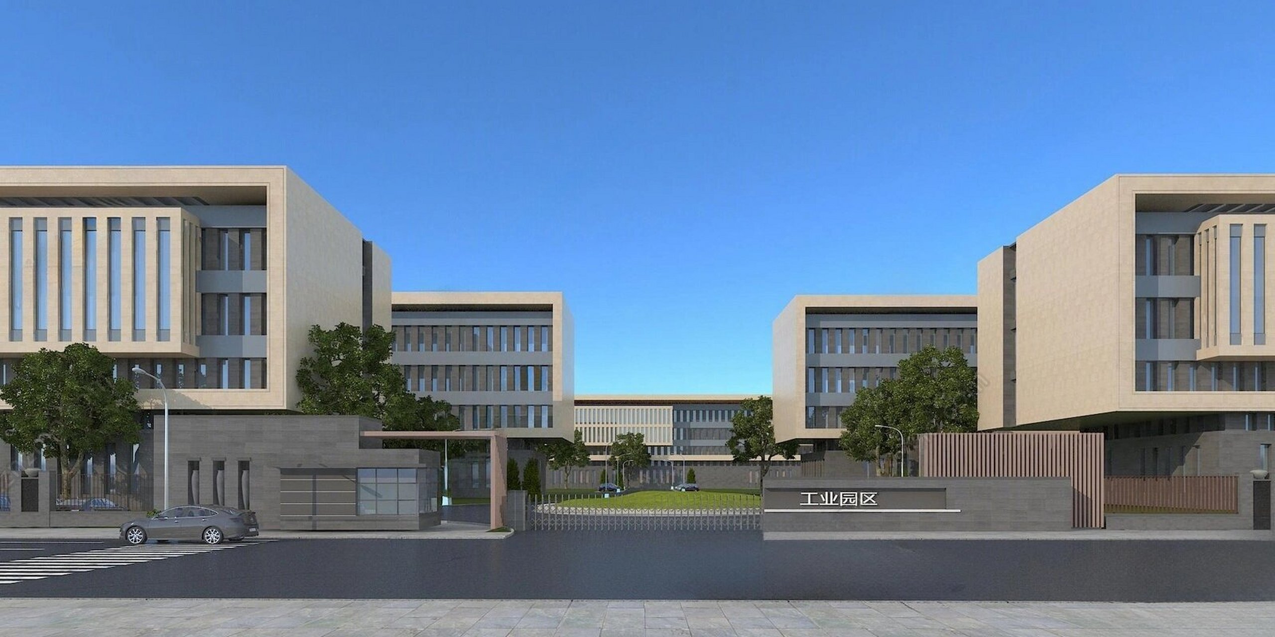 厂房大门效果图设计 厂房大门效果图设计,保安室效果图设计,工厂大门