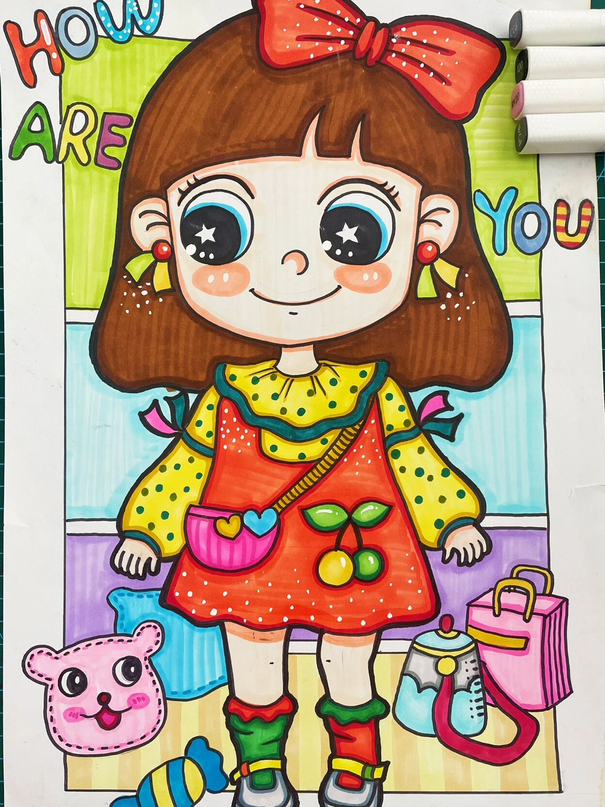 购物 q版动漫人物,购物 	 简单动漫,卡通画,卡通儿童画马克笔动漫人物