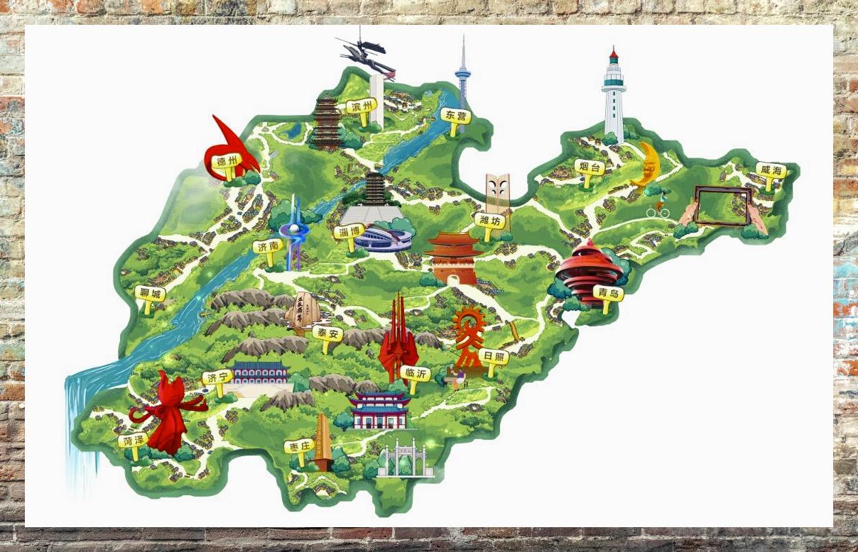 山东手绘地图概览