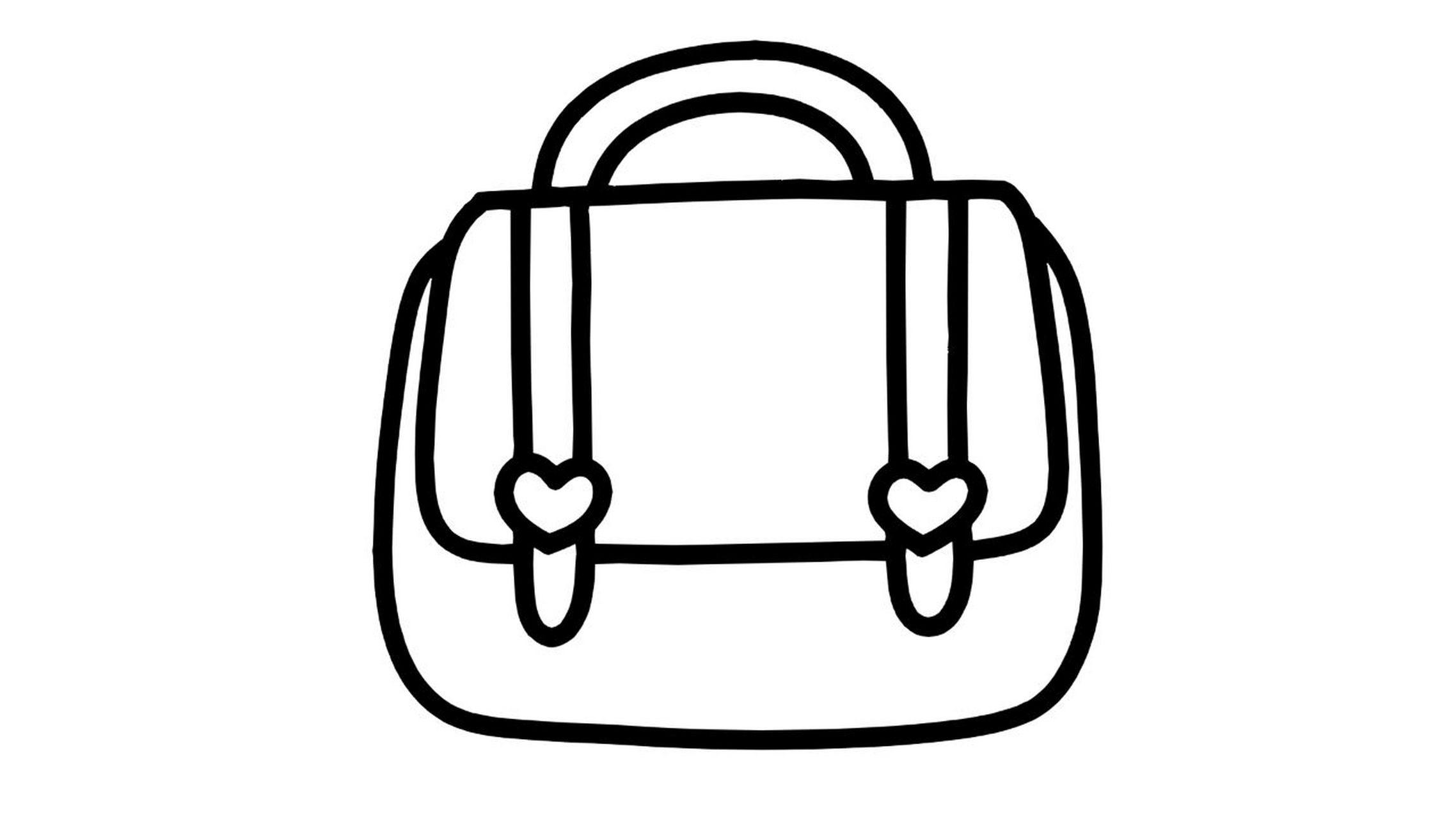 【简笔画素材分享41】6款卡通小书包 分享6款卡通小书包 高清线稿素材