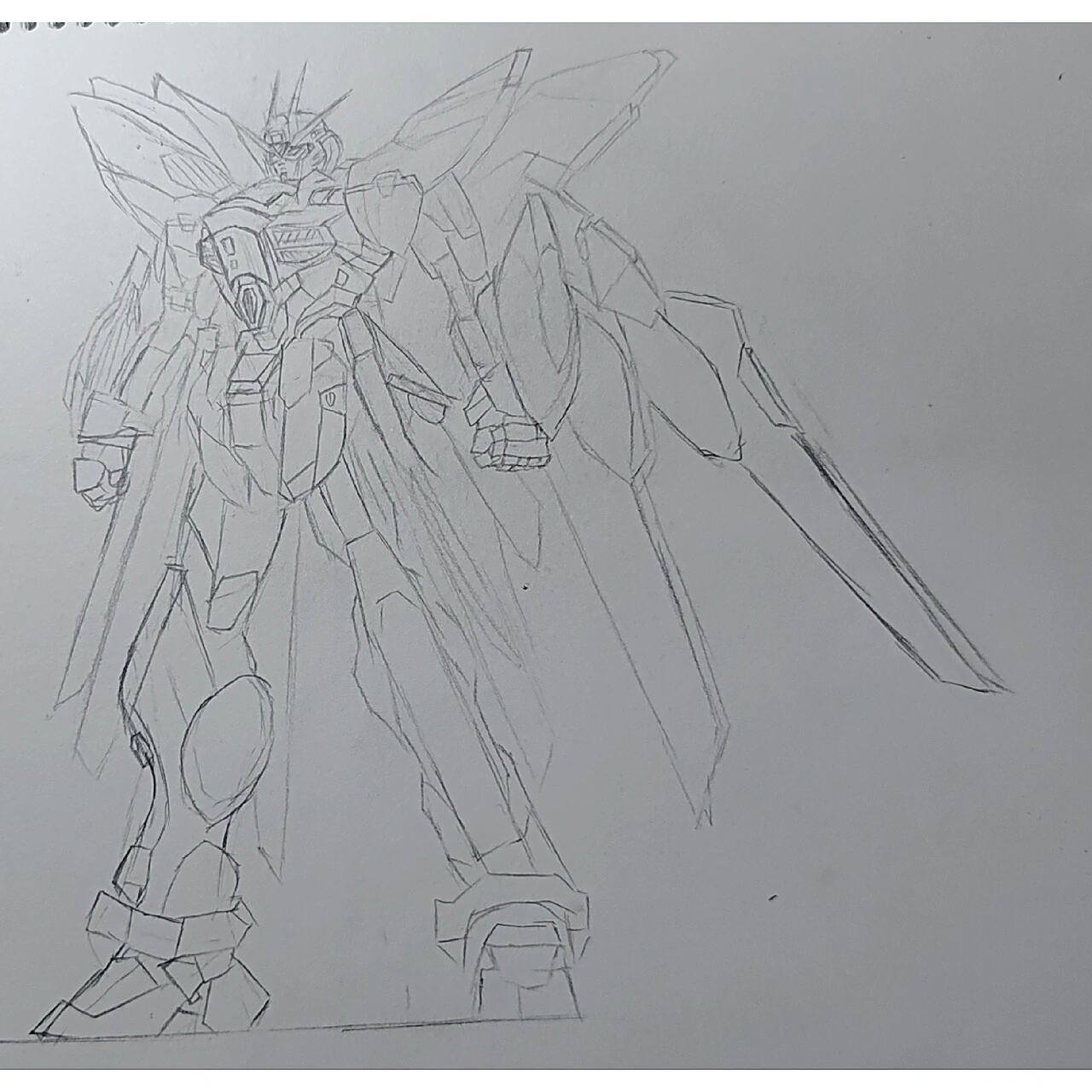 临摹的强袭自由,第一次画高达,太难了也!