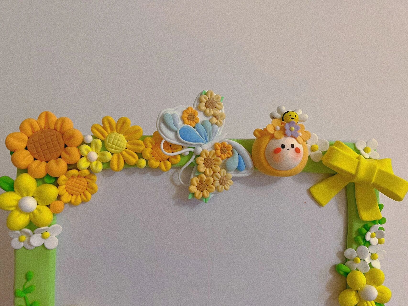 超轻粘土向日葵门挂门牌号,相框,幼儿园班牌 一个框可以百变 小清新谁