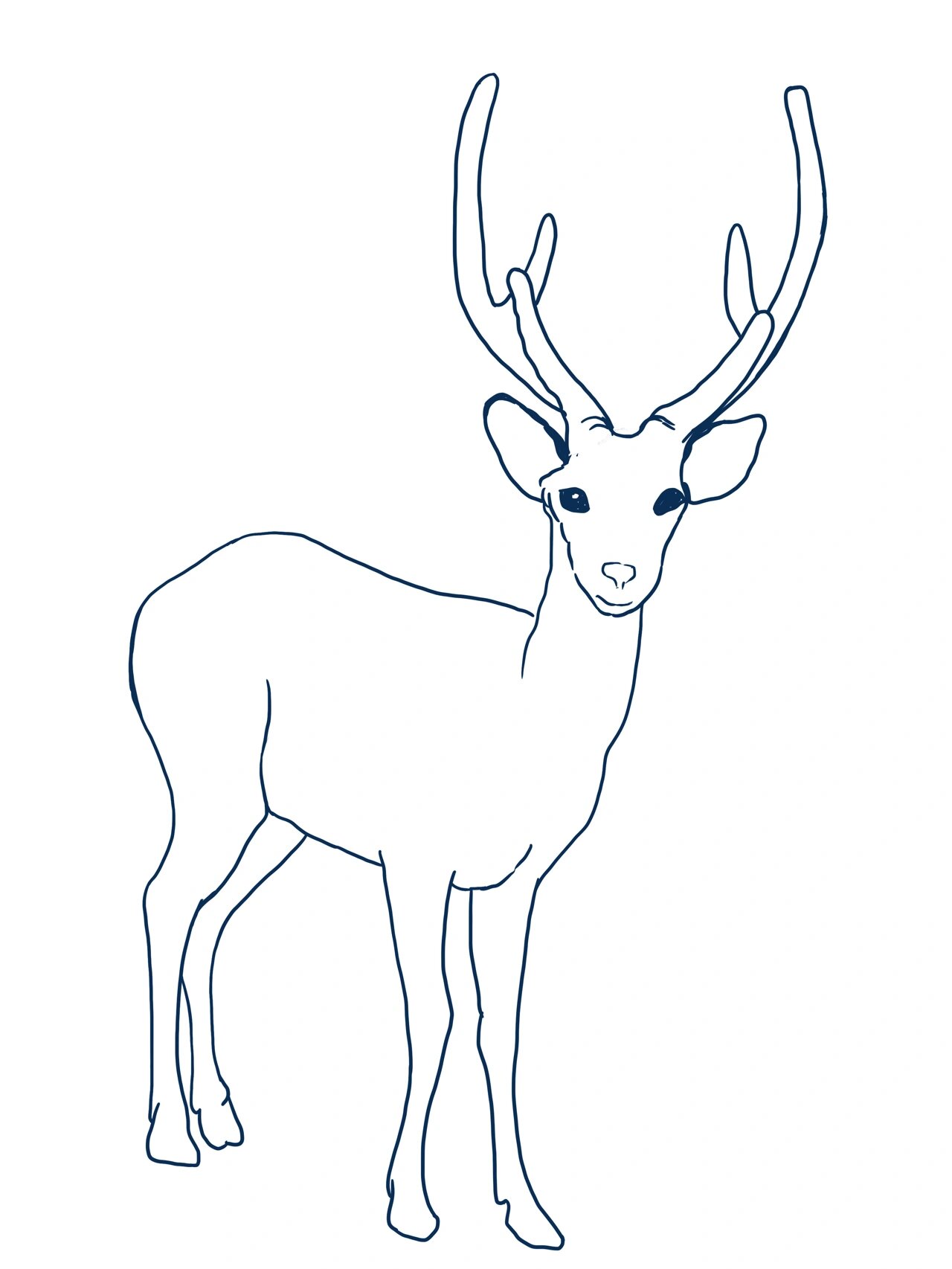 新手必看/复古风格鹿的画法