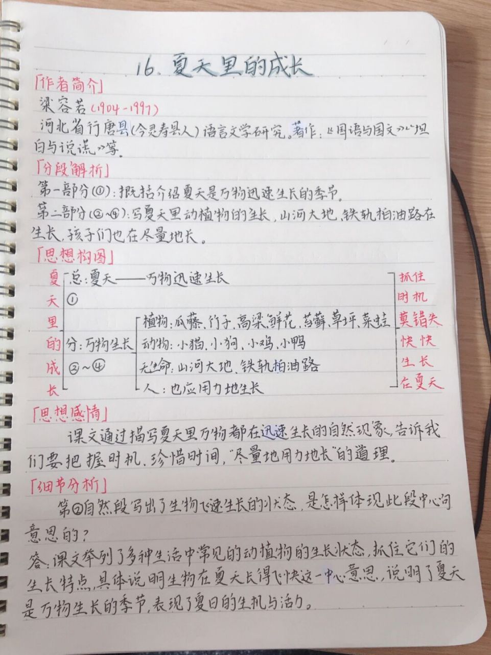 六上语文人教第十六课《夏天里的成长》 来啦~[害羞] 更新顺序颠倒了