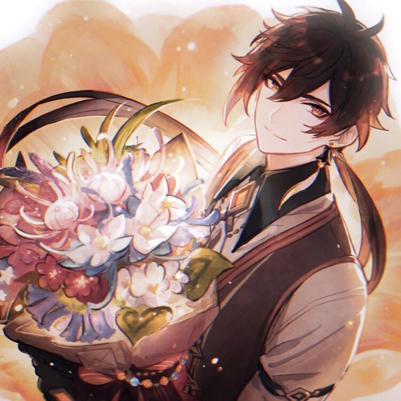 原神 钟离 动漫头像 已调画质 图源网络 侵权删.