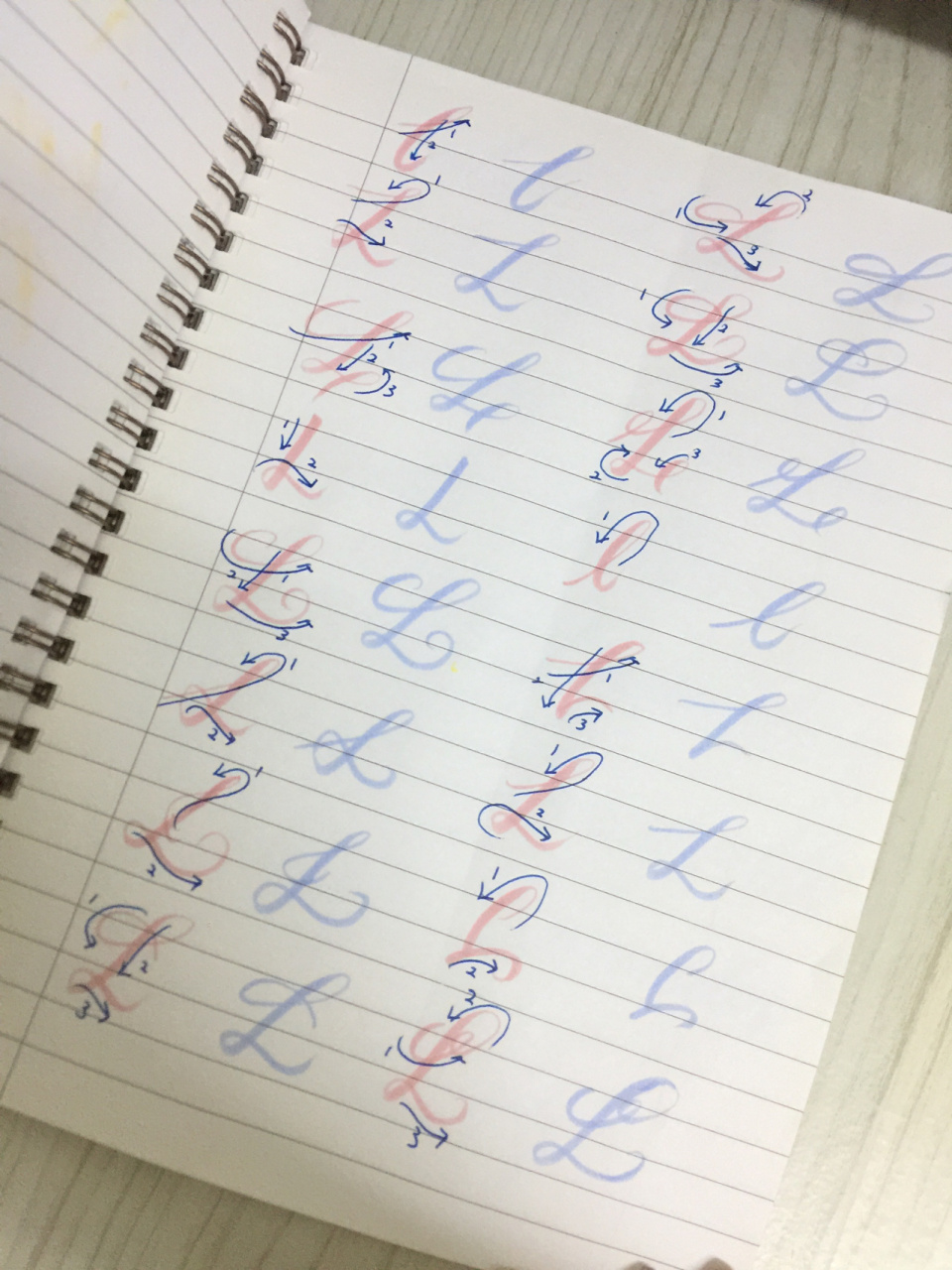 字母l英文花体字 brush lettering 笔:派通touch