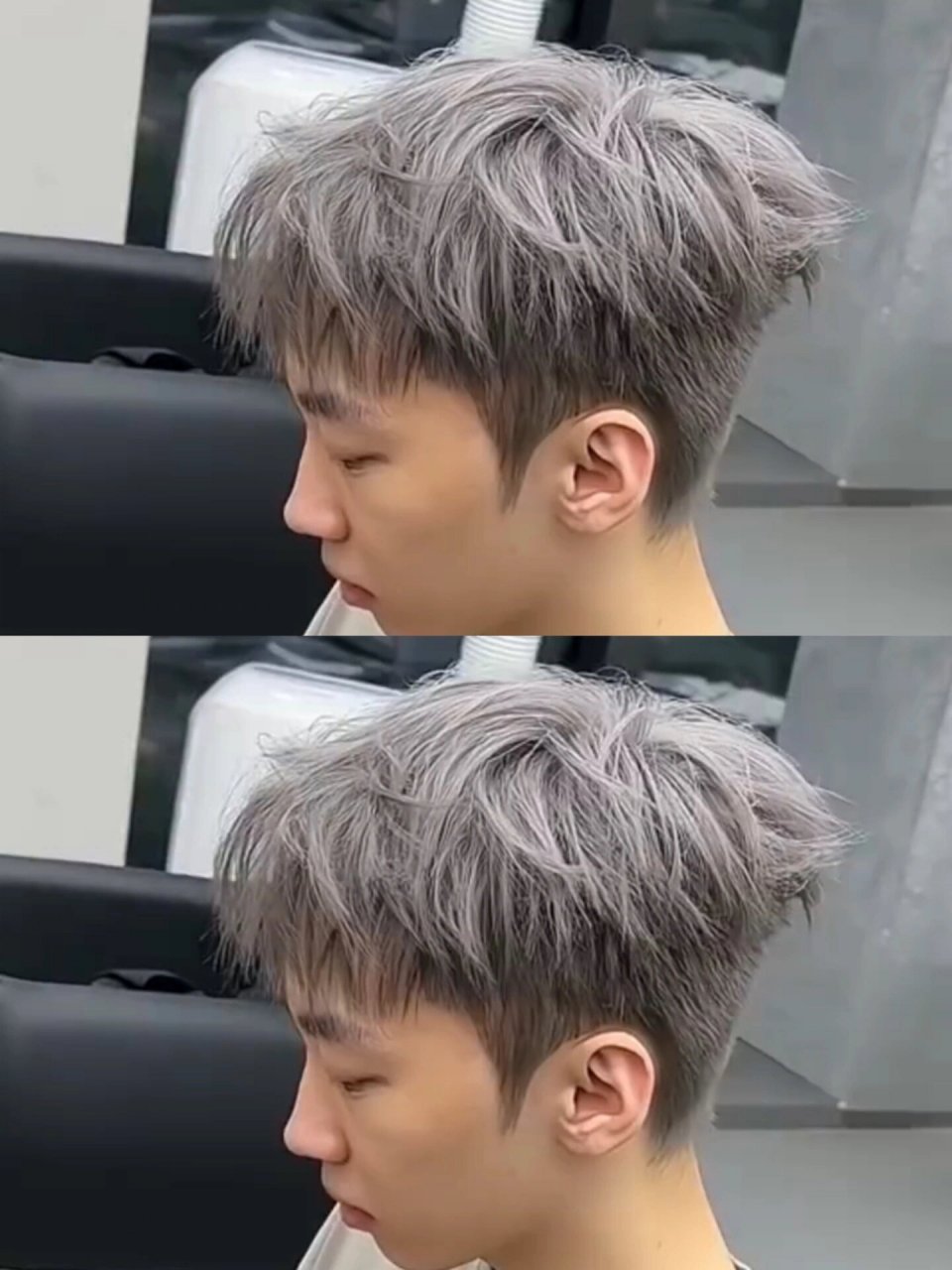 成都染发|男生超帅发色银灰发色显白高级 发色叫做:男生银灰发色色