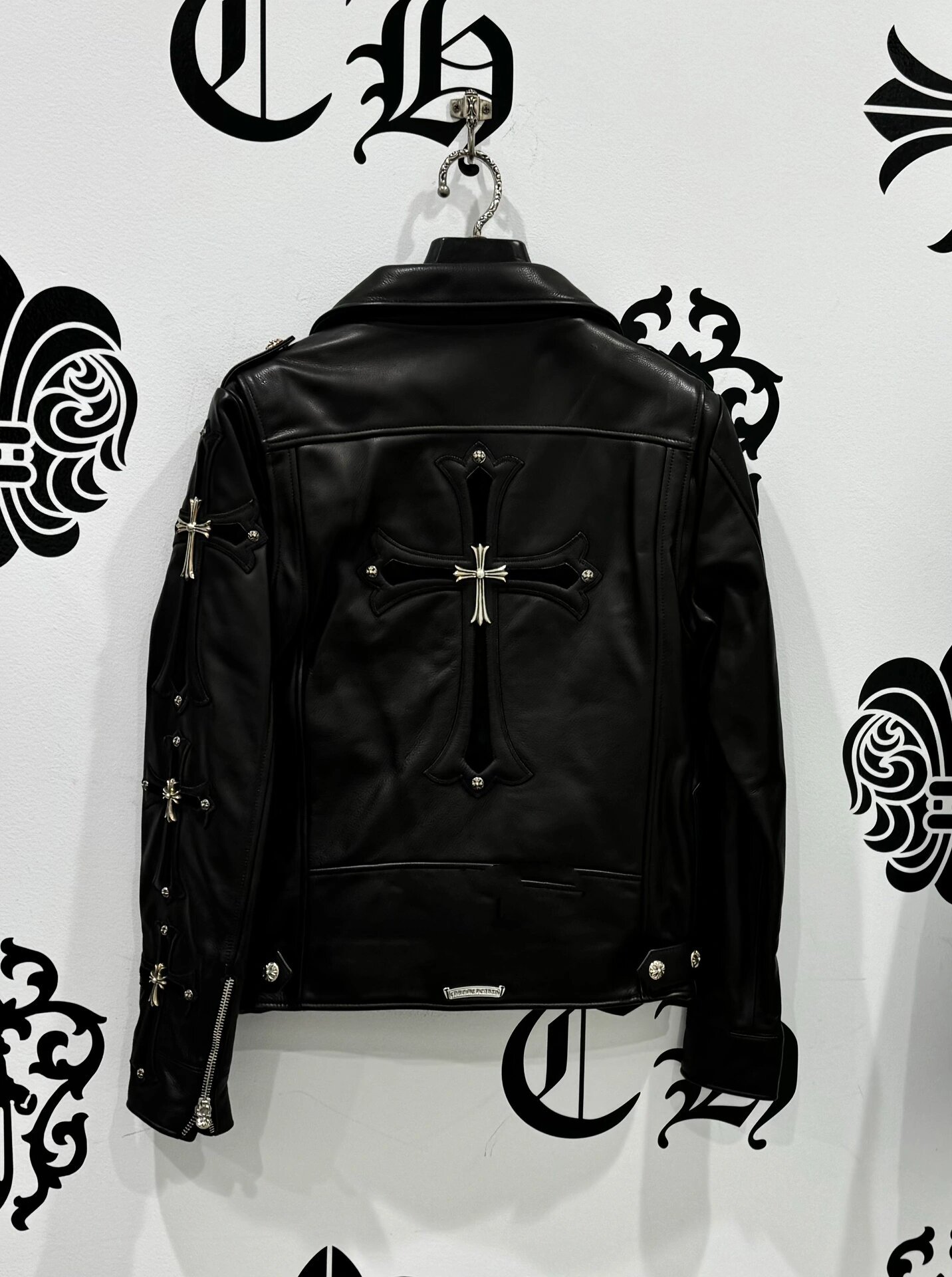 克罗心十字架机车皮衣9315