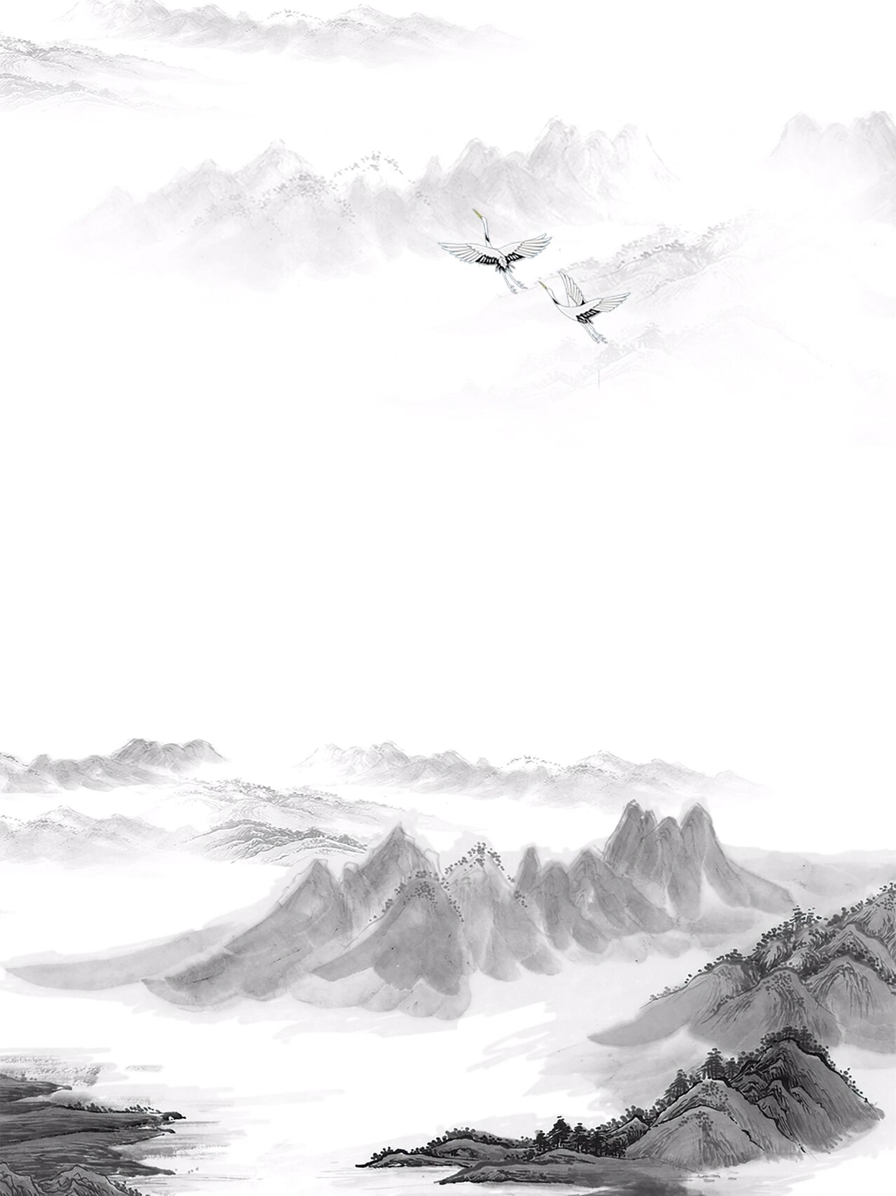 素材分享|国风水墨山水画⛰️海报背景底图