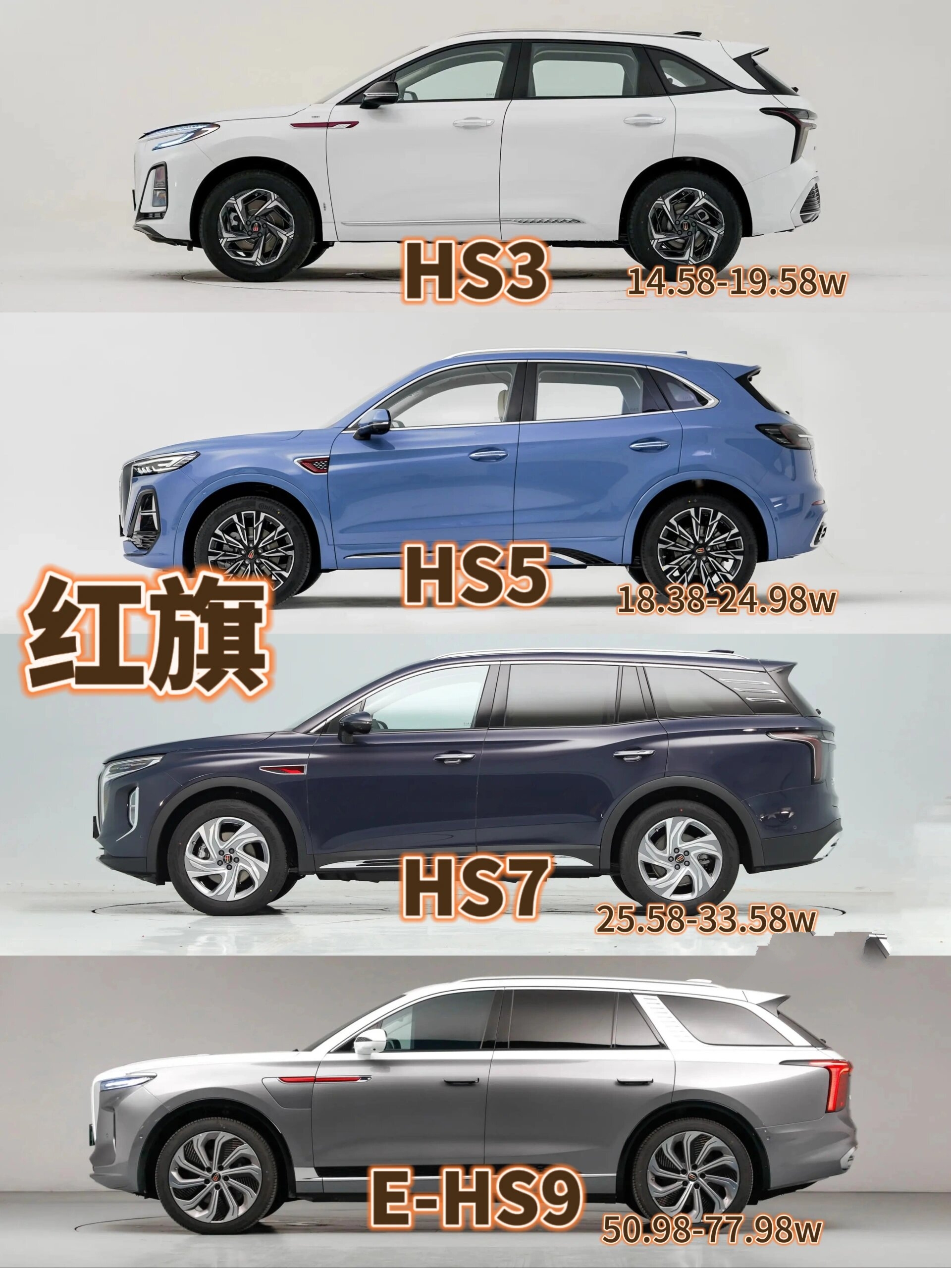 红旗hs3,hs5,hs7,e-hs9