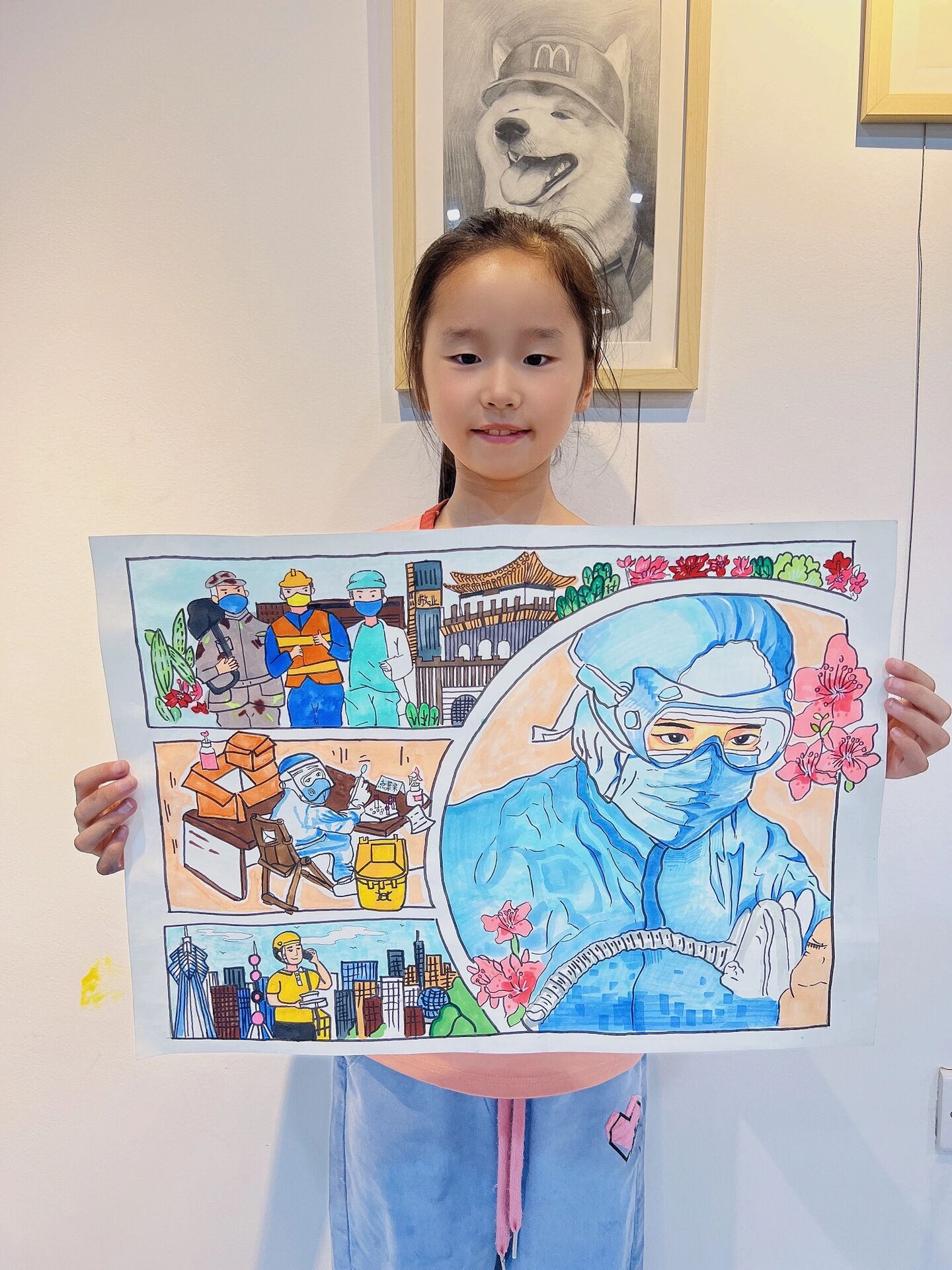 抗疫主题绘画作品 抗疫元素