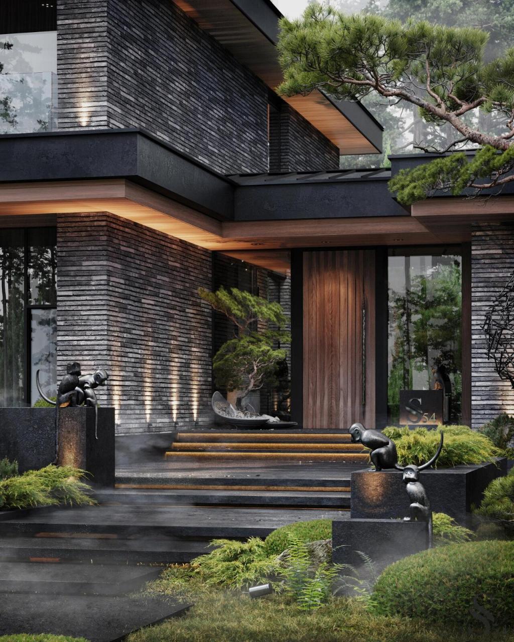 "宅以门户为冠带" 现代别墅门头的典范 *9292别墅大门,入必由之