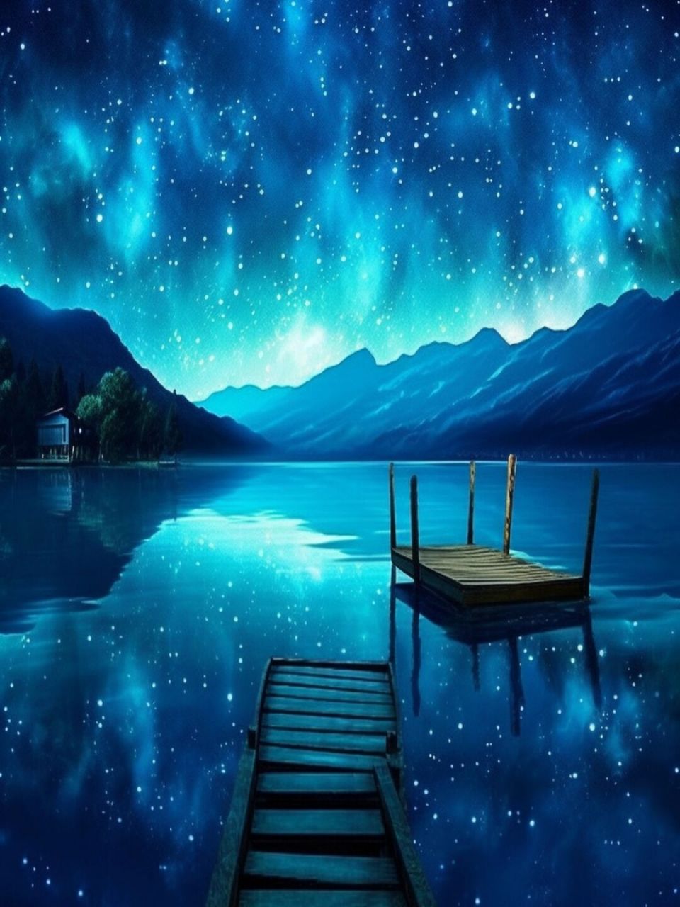 夜深了人静了,我只想好好享受这份宁静 湖畔夜色,月光洒落在水面上