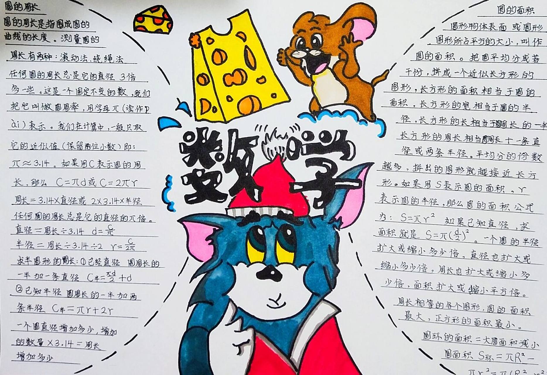 数学手抄报04 数学手抄报六年级上册第四单元圆的面积和周长