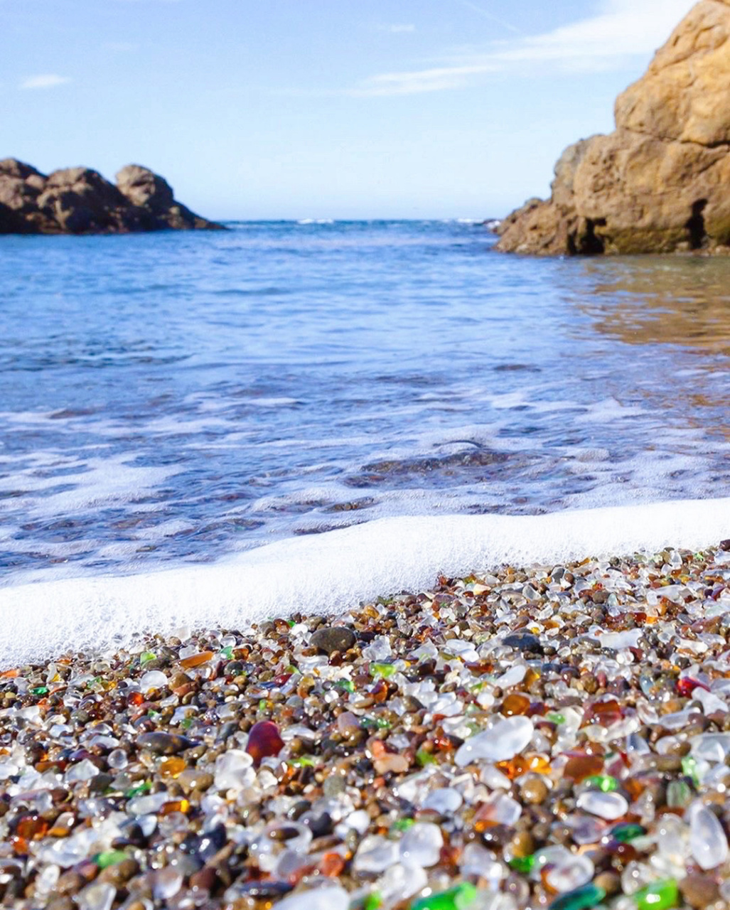 世界上最闪亮的沙滩|每一张都是手机壁纸 96加州布拉格堡玻璃海滩