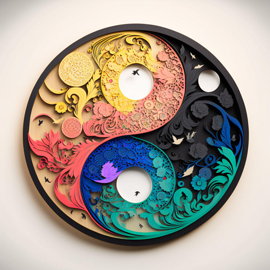 中式剪纸艺术,阴阳