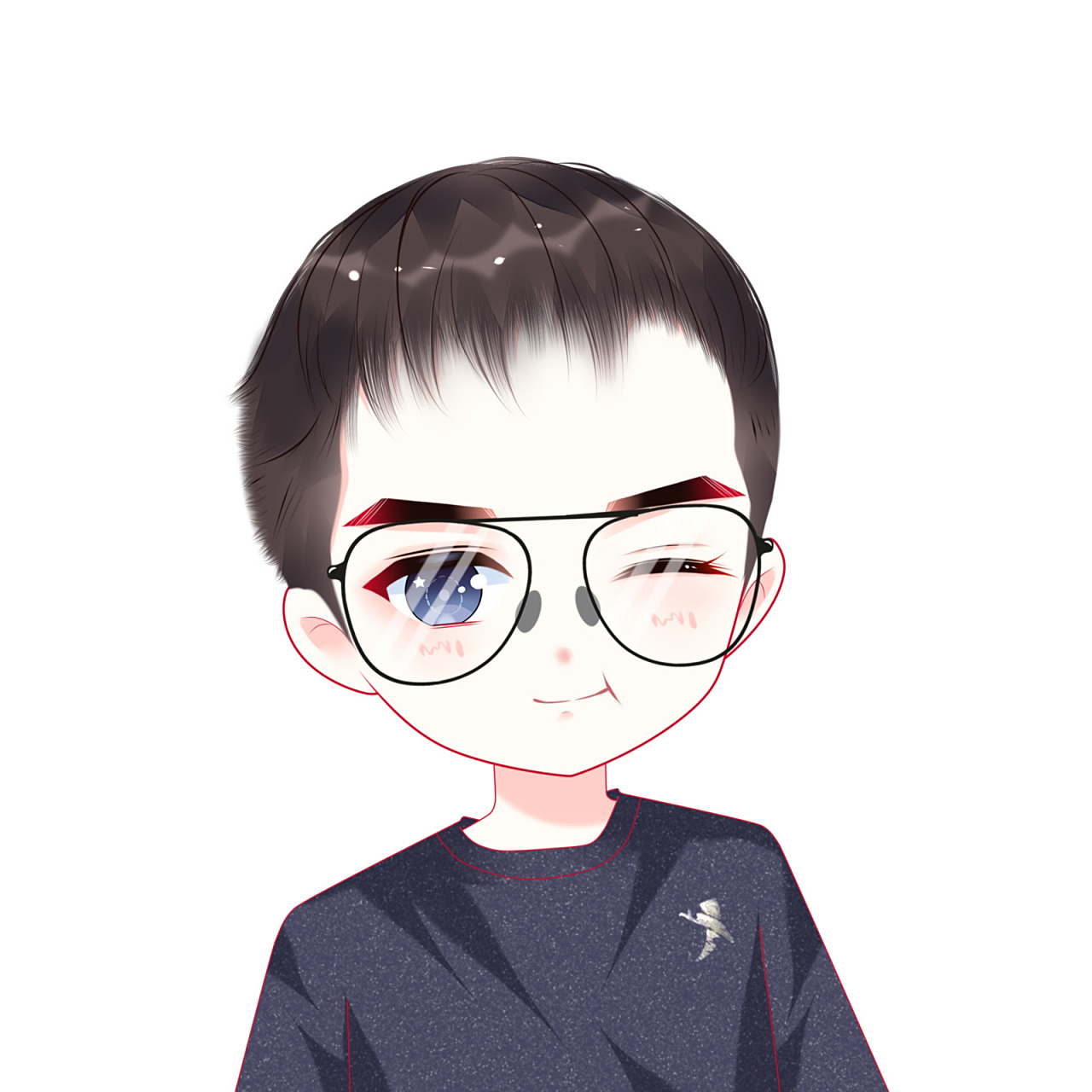 帅气的男生卡通头像 q版头像 男生手绘头像可爱卡通头像