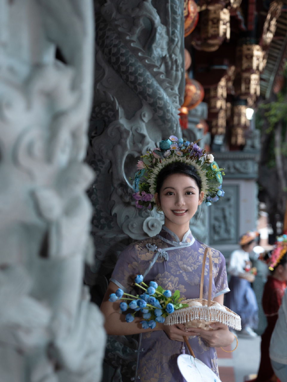 泉州浔埔簪花-超好看的冷色系簪花 清冷气质 一直很想来鲟埔簪花,但是