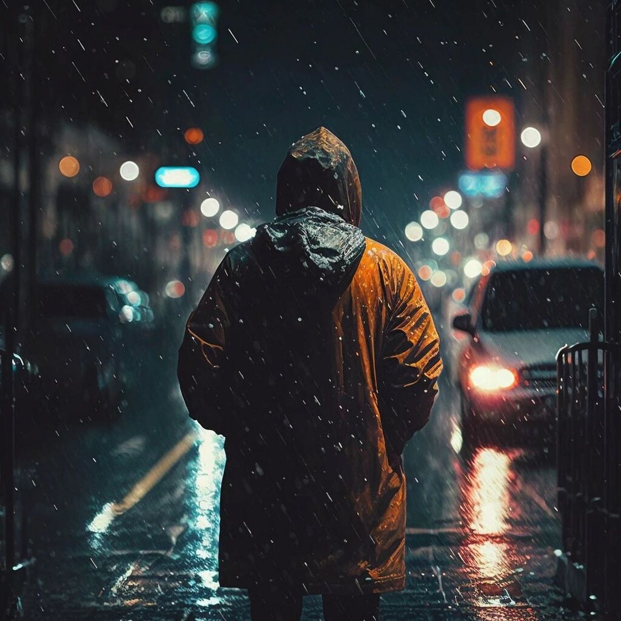 孤独淋雨 孤单图片
