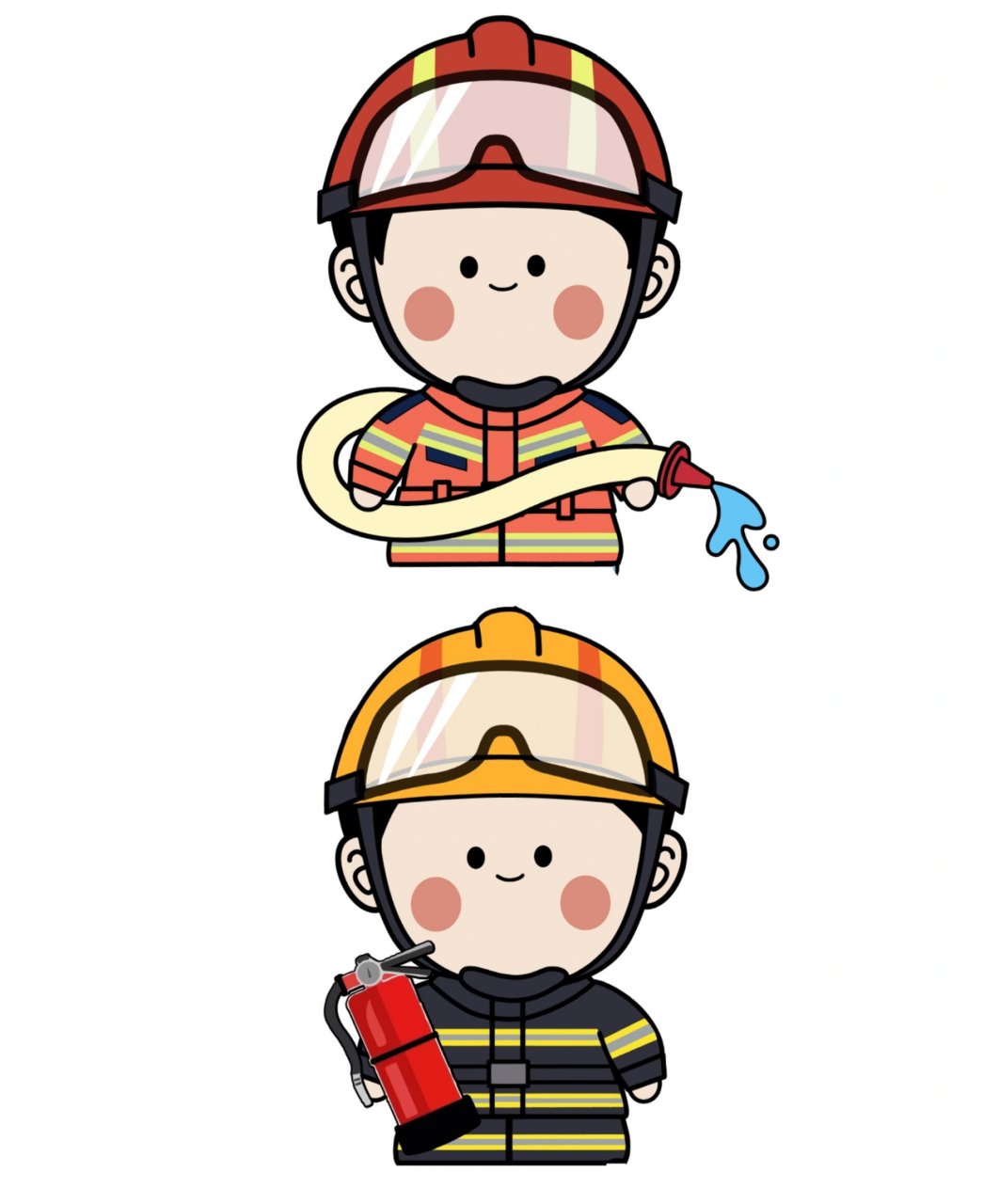 头像|职业头像消防员 可爱蓝朋友