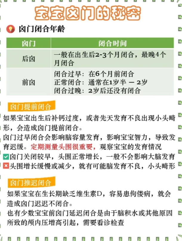 宝宝多大囟门才会闭合?