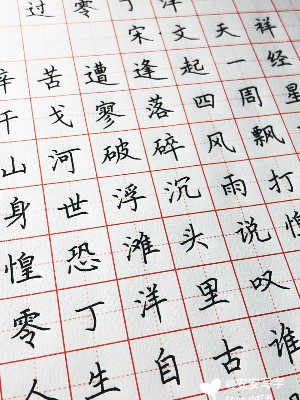 手写丨硬笔楷书 爱国诗《过零丁洋》 辛苦遭逢起一经,干戈寥落四周星.