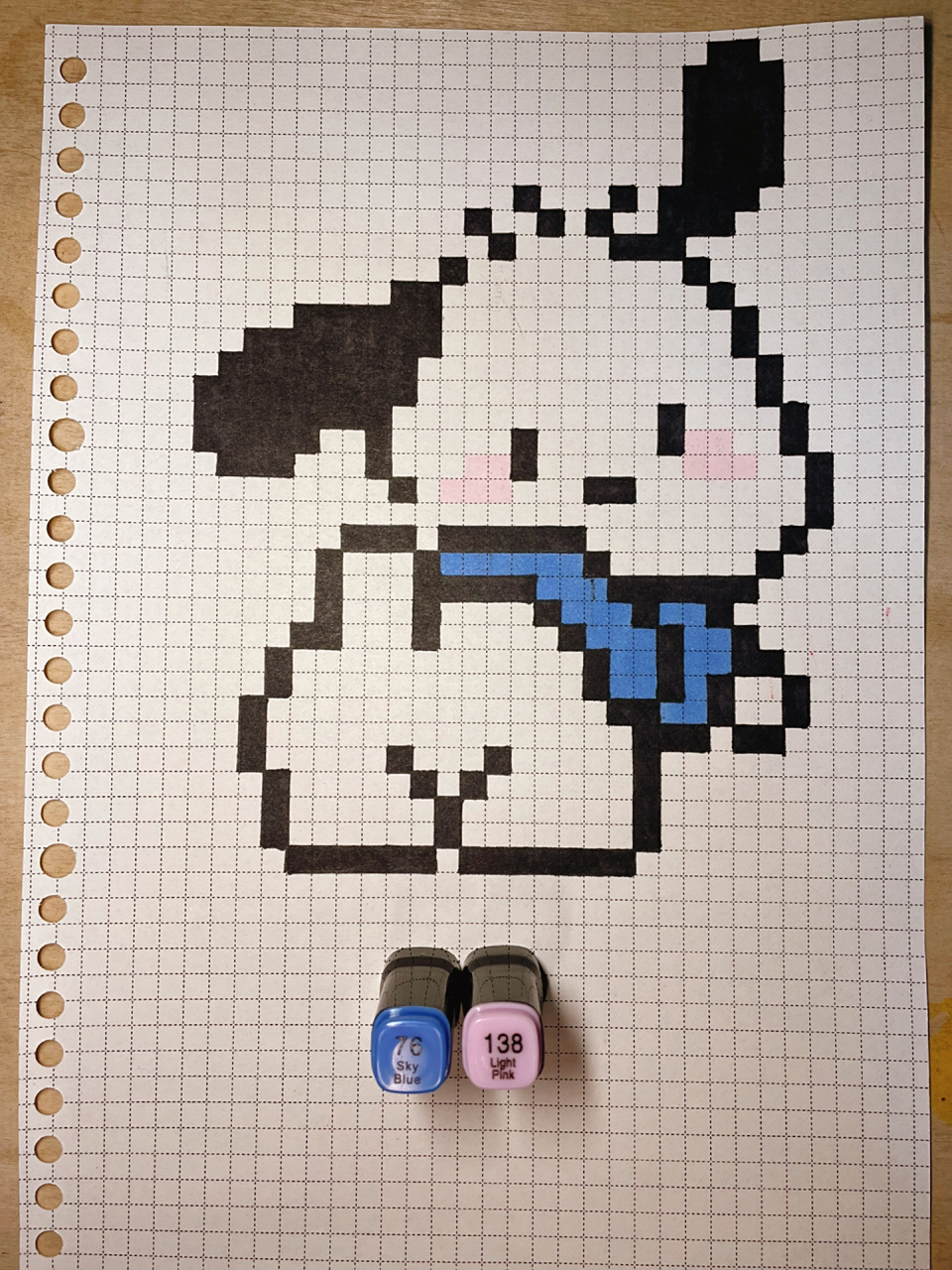 day6661546615像素画-撅屁股的帕恰狗 临摹非原创 b5网格本